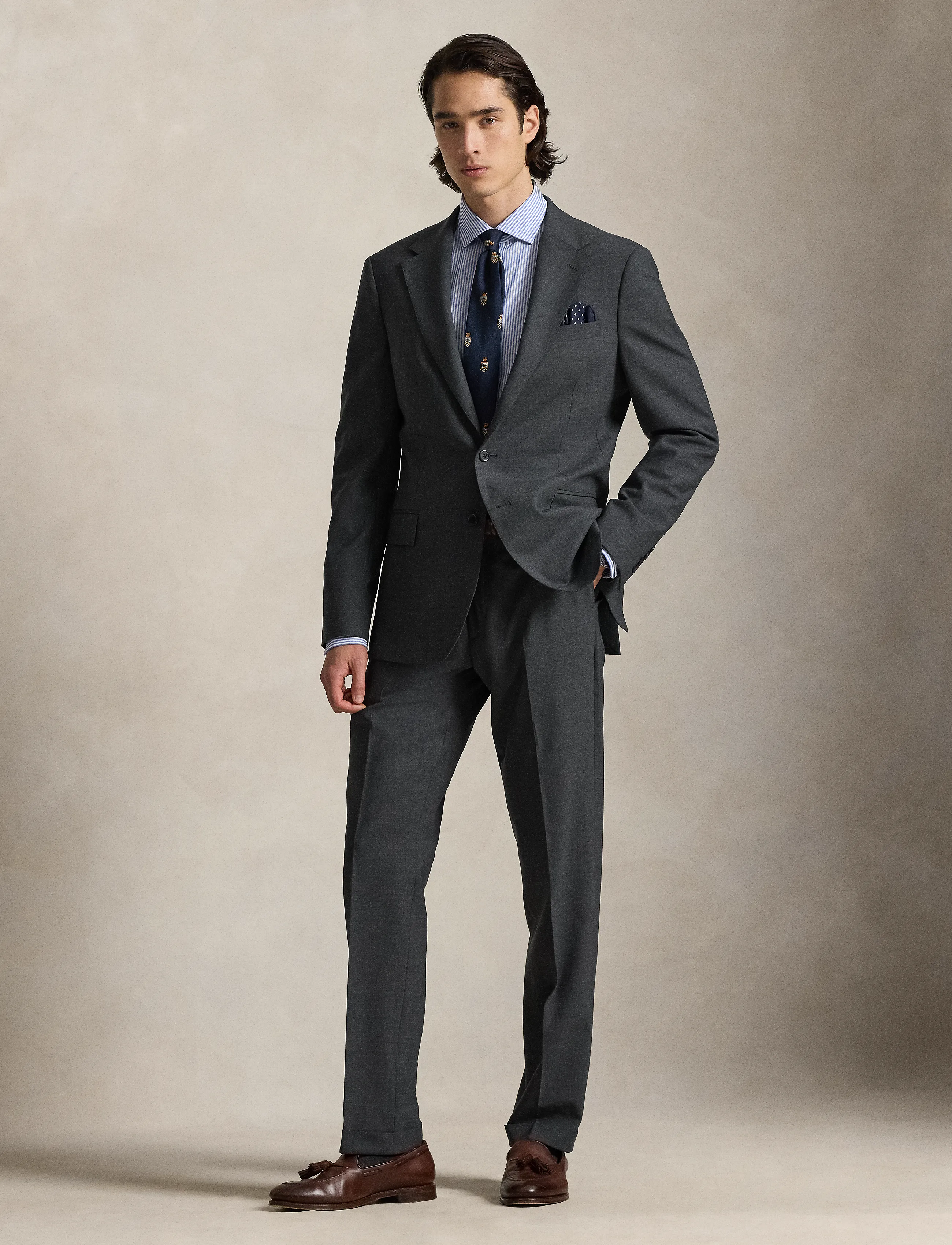 Polo Ralph Lauren - Polo Modern Fit Wool-Blend Suit Jacket - enkeltradede blazere - charcoal - 1
