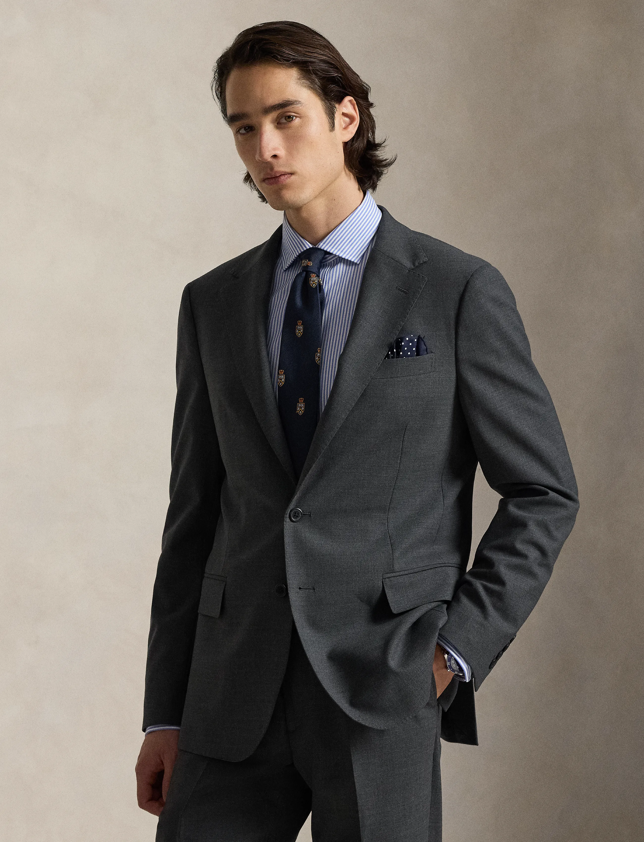 Polo Ralph Lauren - Polo Modern Fit Wool-Blend Suit Jacket - enkeltradede blazere - charcoal - 2