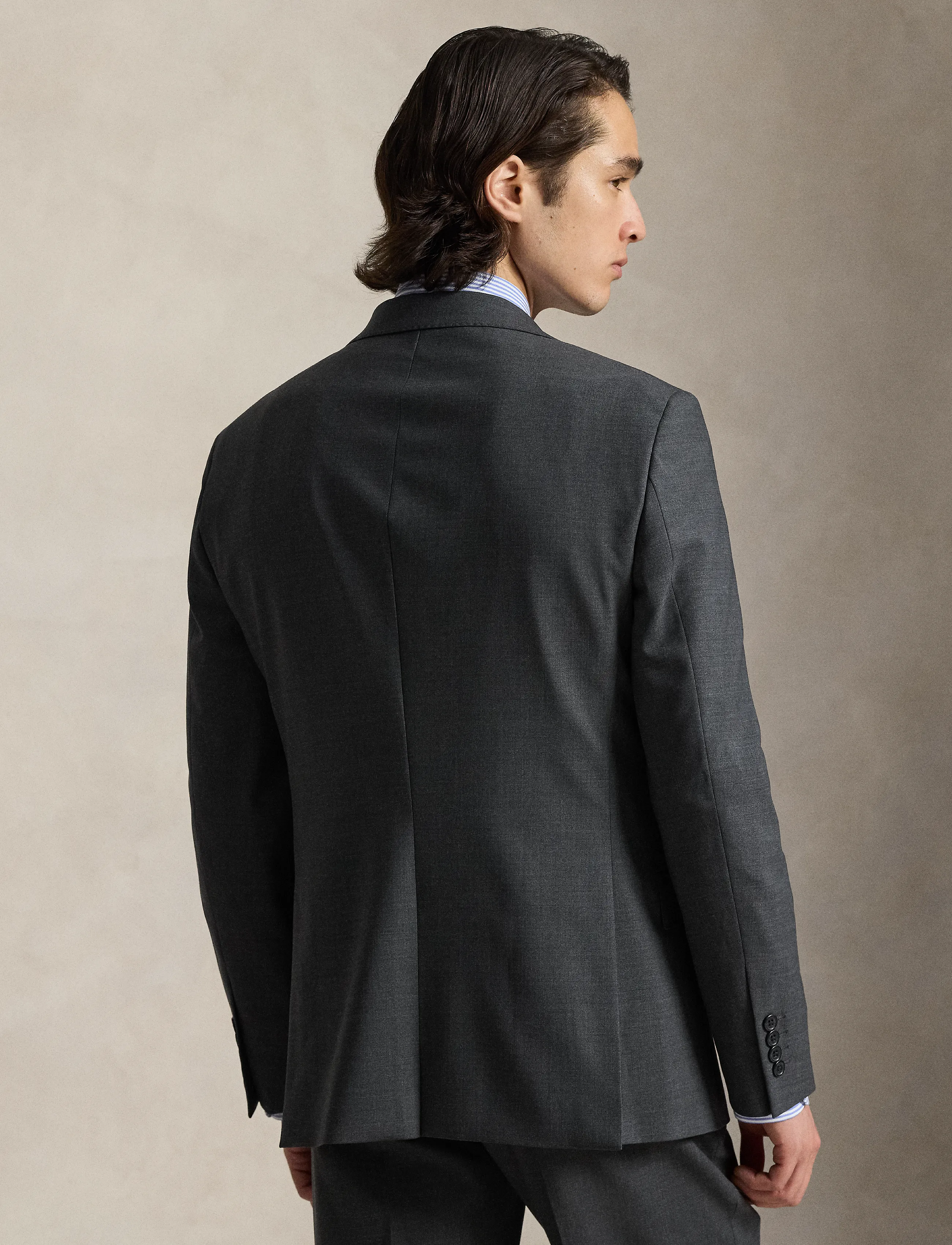 Polo Ralph Lauren - Polo Modern Fit Wool-Blend Suit Jacket - enkeltradede blazere - charcoal - 4