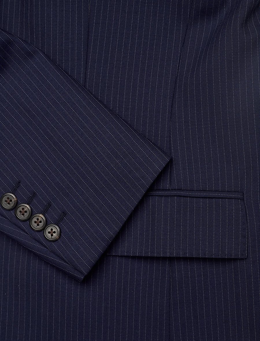 Polo Ralph Lauren - Polo Modern Fit Pinstripe Twill Jacket - enkeltradede blazere - navy - 3