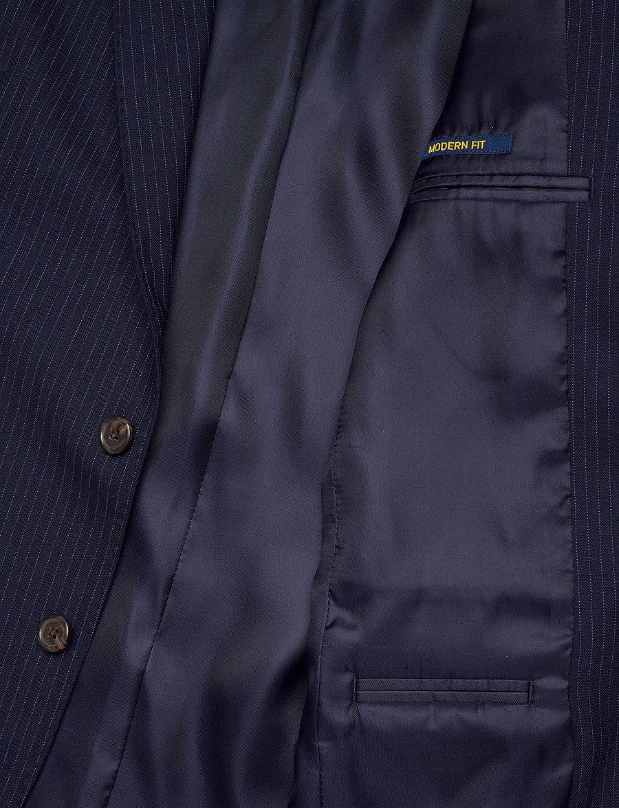 Polo Ralph Lauren - Polo Modern Fit Pinstripe Twill Jacket - enkeltradede blazere - navy - 4