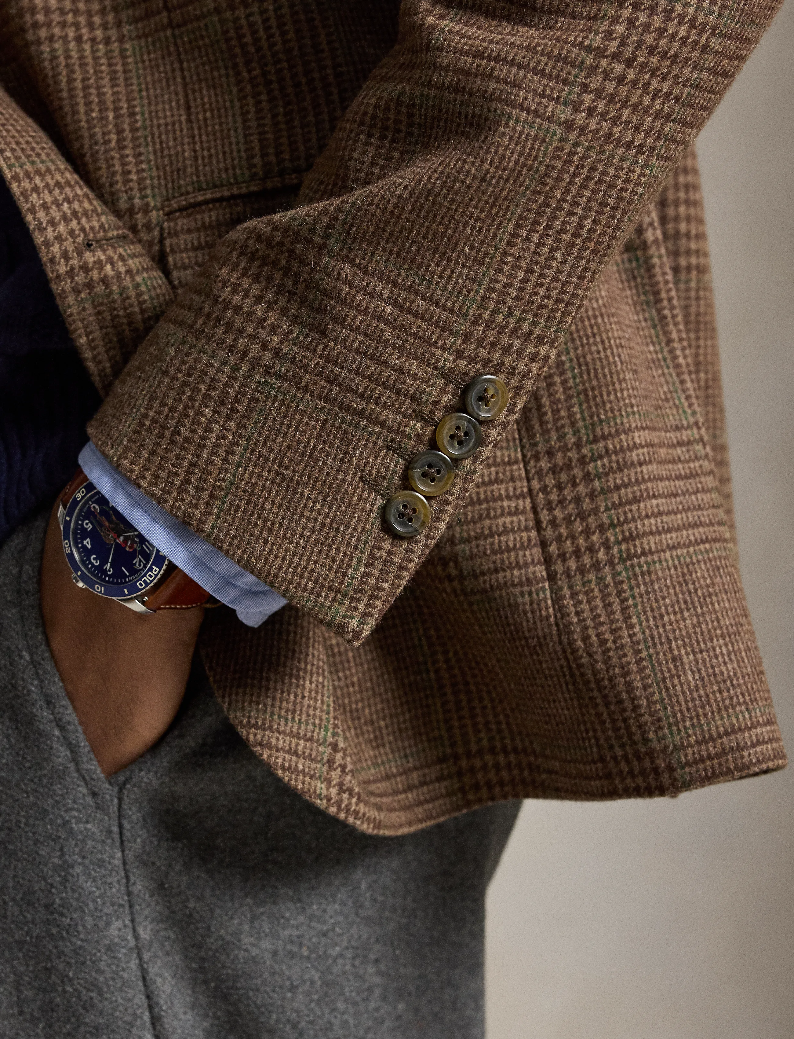 Polo Ralph Lauren - Polo Modern Fit Glen Plaid Sport Coat - einreiher - brown multi w/gre - 4