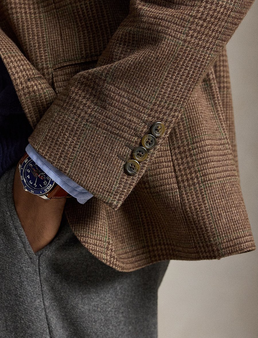 Polo Ralph Lauren - Polo Modern Fit Glen Plaid Sport Coat - einreiher - brown multi w/gre - 4