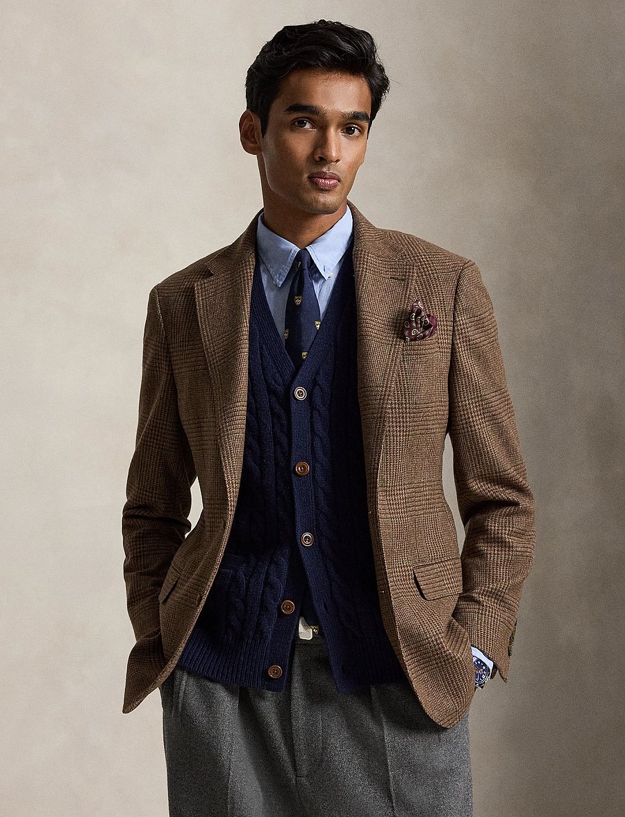 Polo Ralph Lauren - Polo Modern Fit Glen Plaid Sport Coat - einreiher - brown multi w/gre - 5
