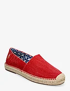 Cevio Washed Canvas Espadrille - RED
