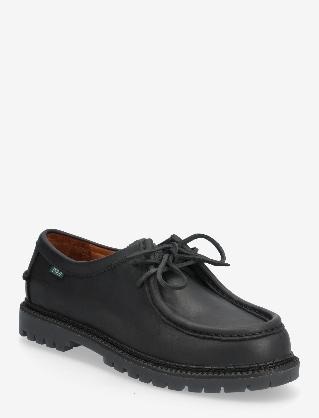 Polo Ralph Lauren - Jett Lug-Sole Leather Moc-Toe Shoe - moc toe sko - black - 0