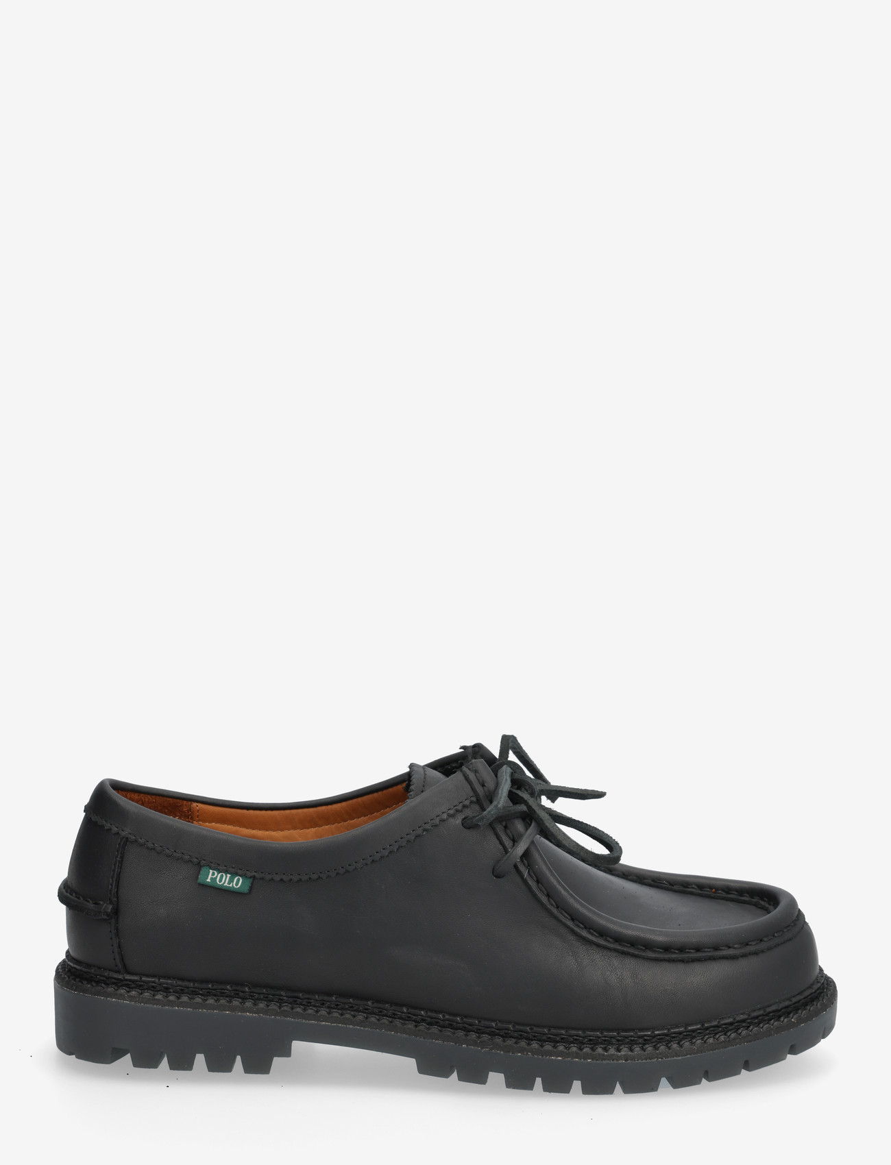 Polo Ralph Lauren - Jett Lug-Sole Leather Moc-Toe Shoe - moc toe sko - black - 1