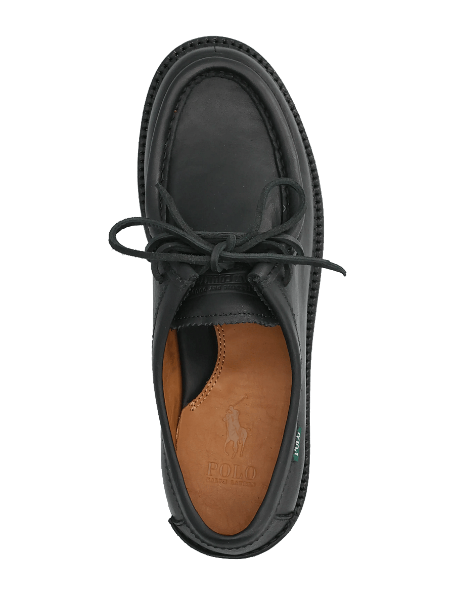 Polo Ralph Lauren - Jett Lug-Sole Leather Moc-Toe Shoe - moc toe skor - black - 3