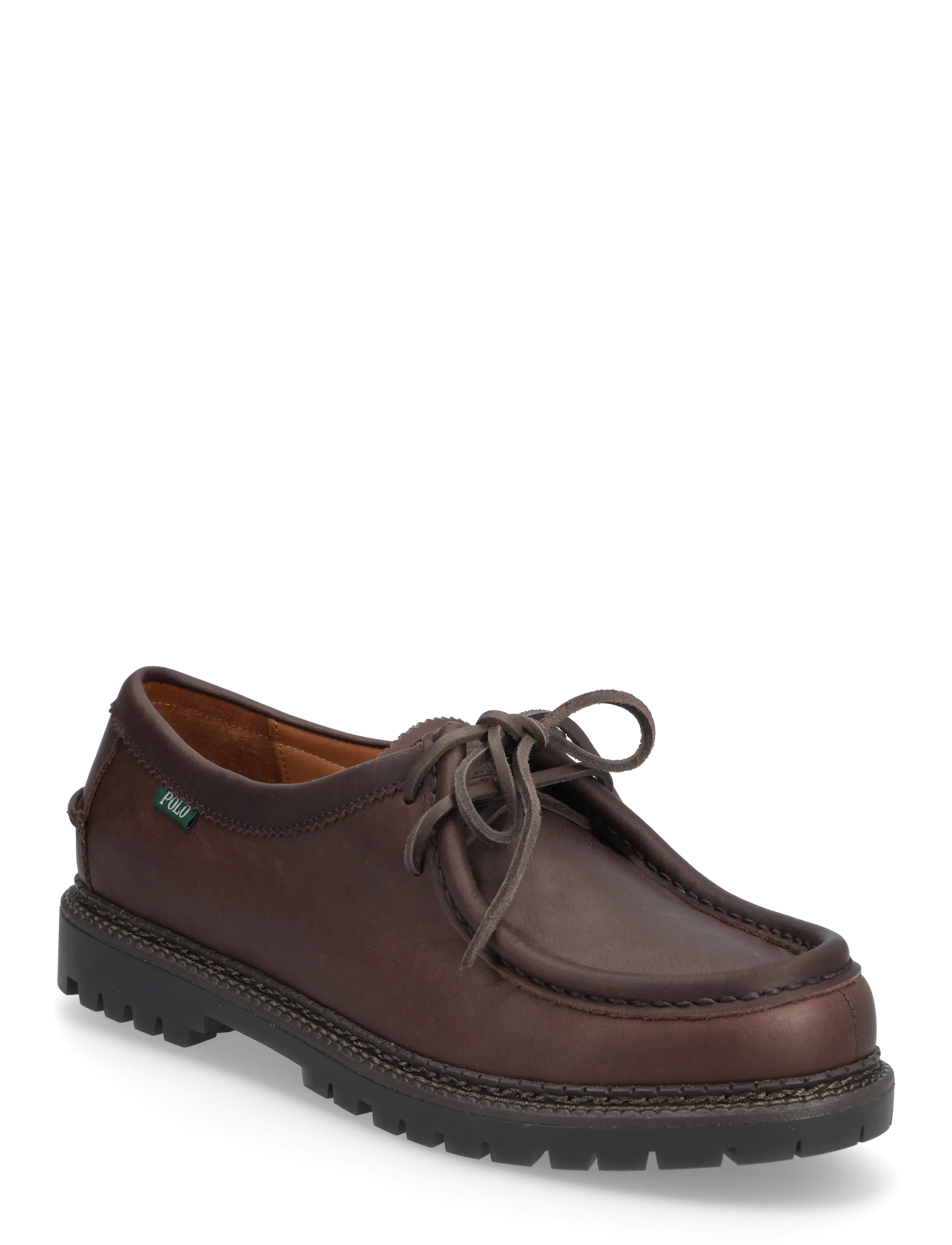 Polo Ralph Lauren Jett Lug-Sole Leather Moc-Toe Shoe - Sko - DARK BROWN / brown