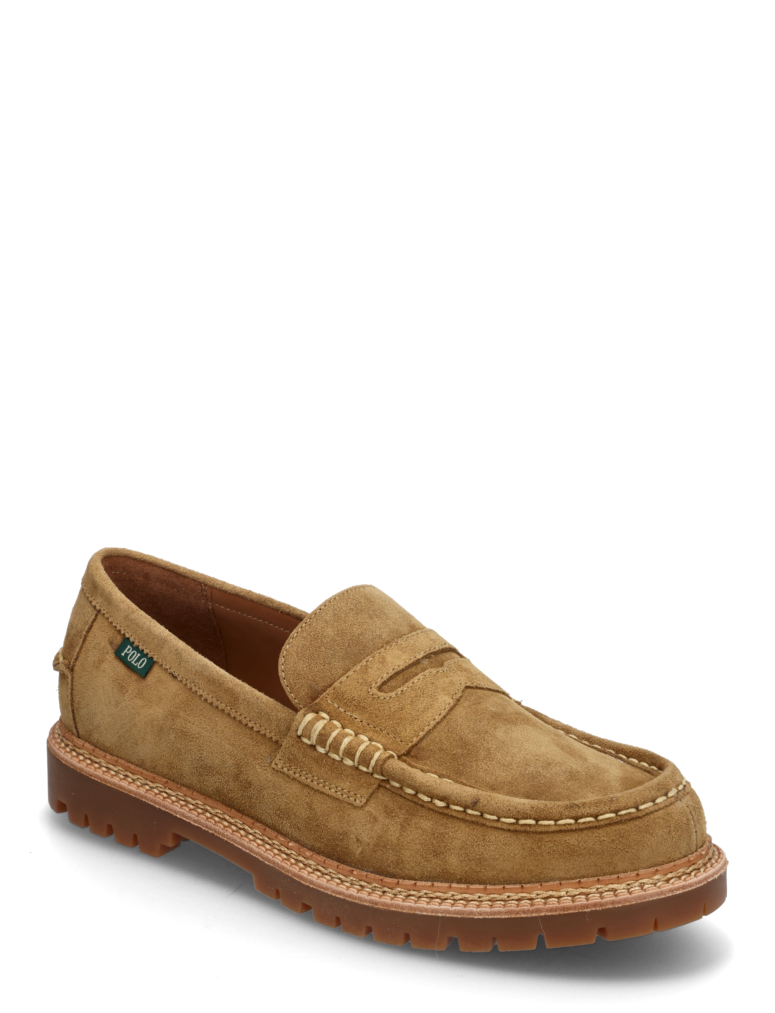 Polo Ralph Lauren Jett Lug-Sole Suede Penny Loafer, Mænd, Grov Såle Penny Loafer, Brun, Str: 45