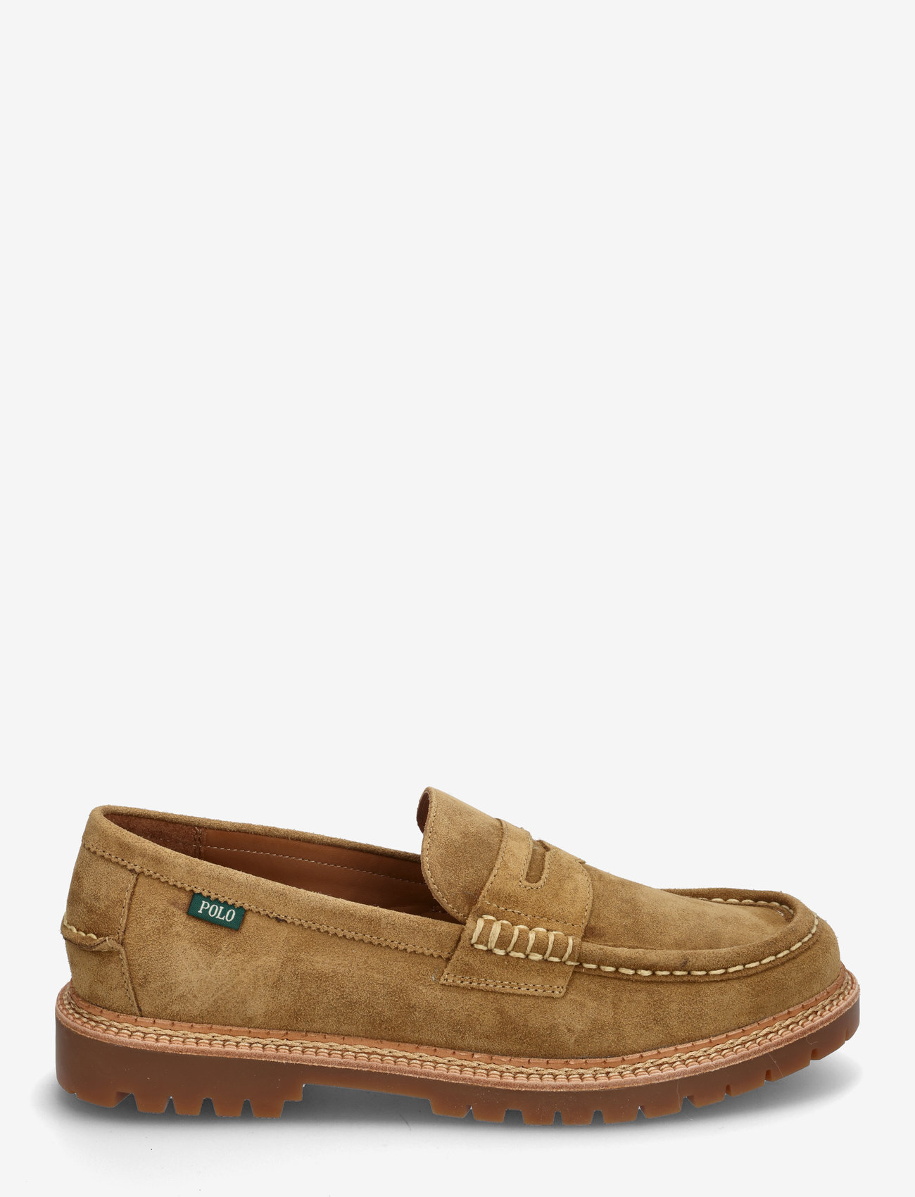 Polo Ralph Lauren - Jett Lug-Sole Suede Penny Loafer - shop by occasion - desert tan - 1
