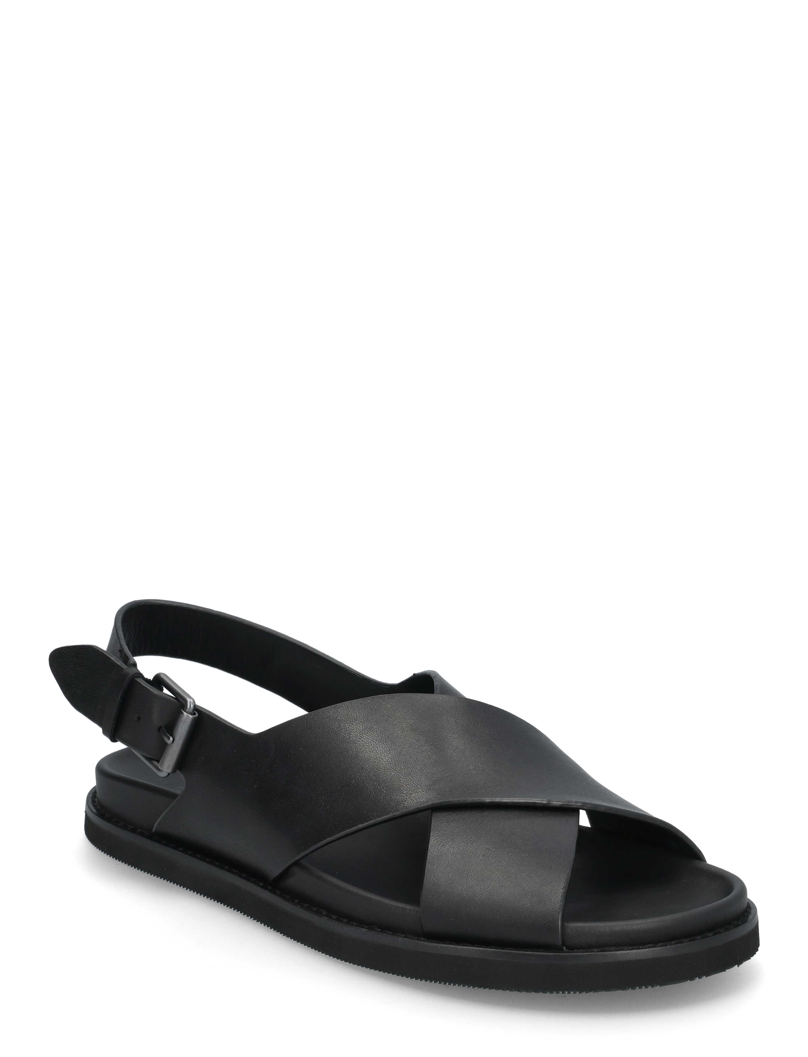 Zane Leather Sandal - BLACK