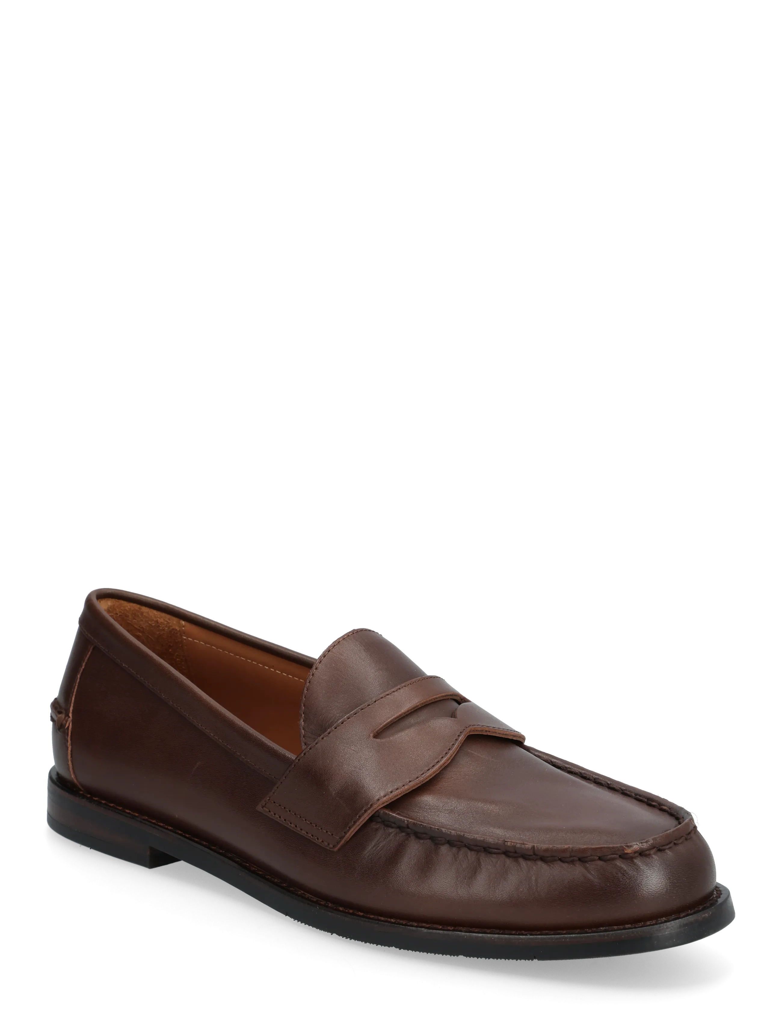 Polo Ralph Lauren Alston Burnished Leather Penny Loafer - Sko - DARK BROWN / brown