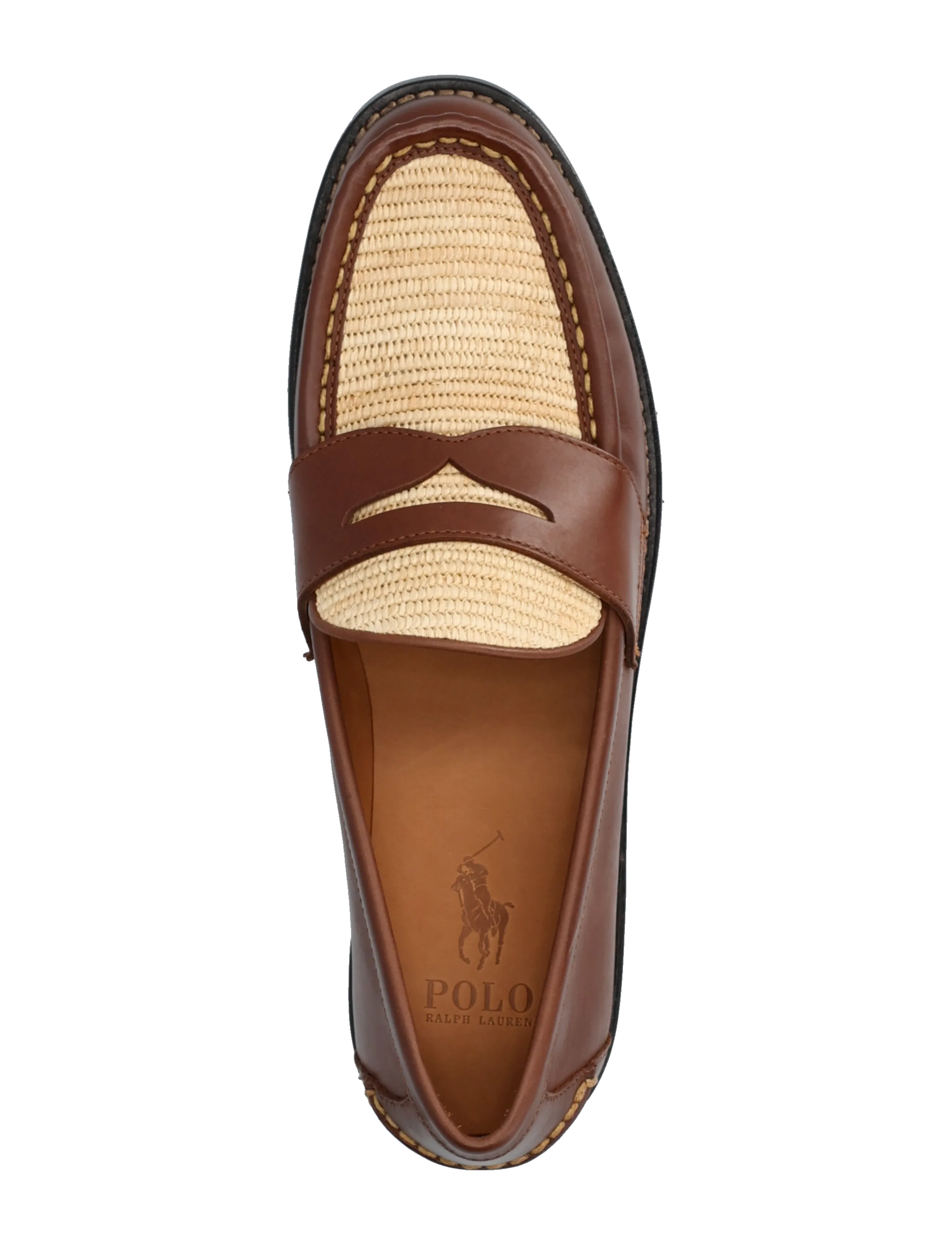 Polo Ralph Lauren - LEATHER/RAFFIA-ALSTON PENNY-CS-LFR - shop efter anledning - polo tan - 3