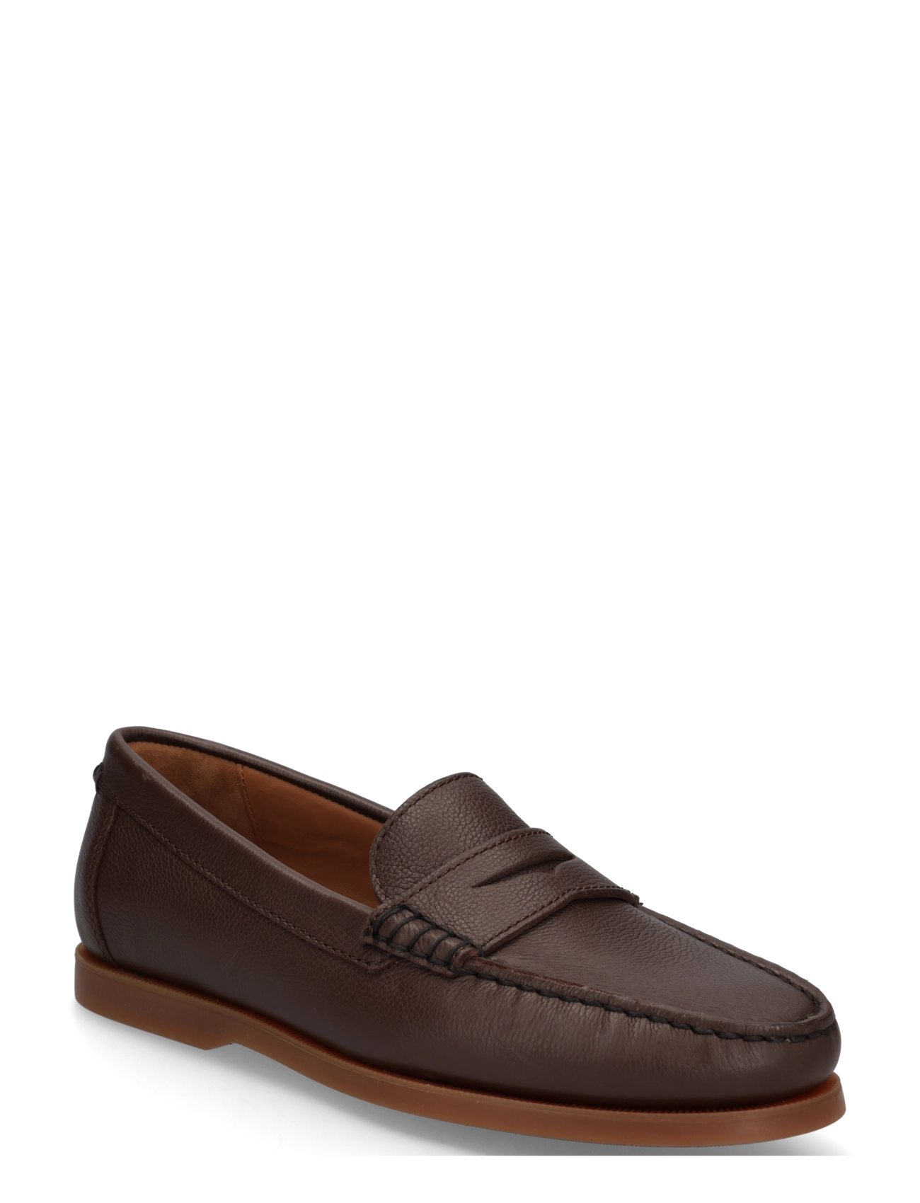 Polo Ralph Lauren PEBBLE LEATHER-MERTON PENNY-CS-LFR - Sko - DARK BROWN / brown