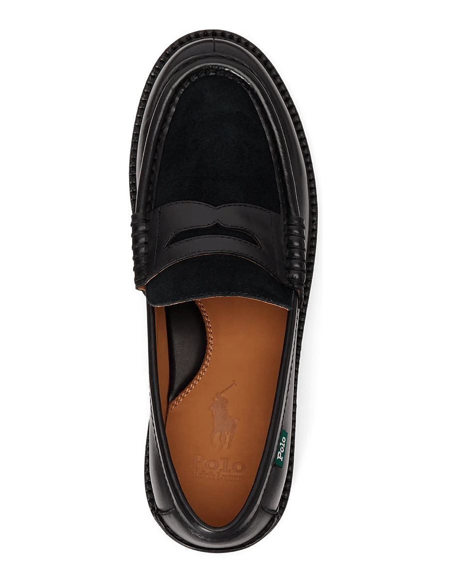 Polo Ralph Lauren - Jett Suede-Trim Leather Penny Loafer - nach anlass kaufen - black - 2