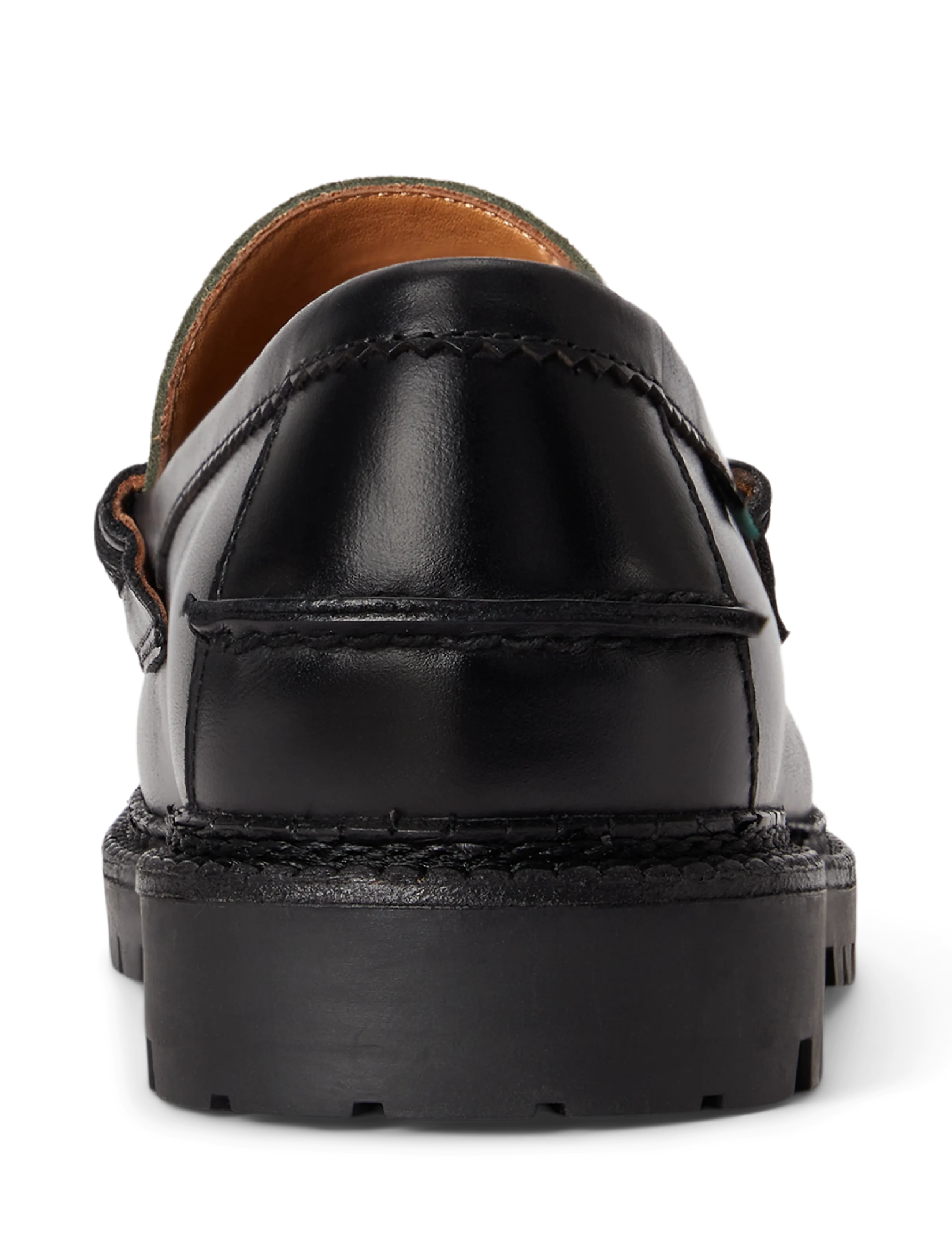 Polo Ralph Lauren - Jett Suede-Trim Leather Penny Loafer - osta olukorra järgi - black/olive - 3
