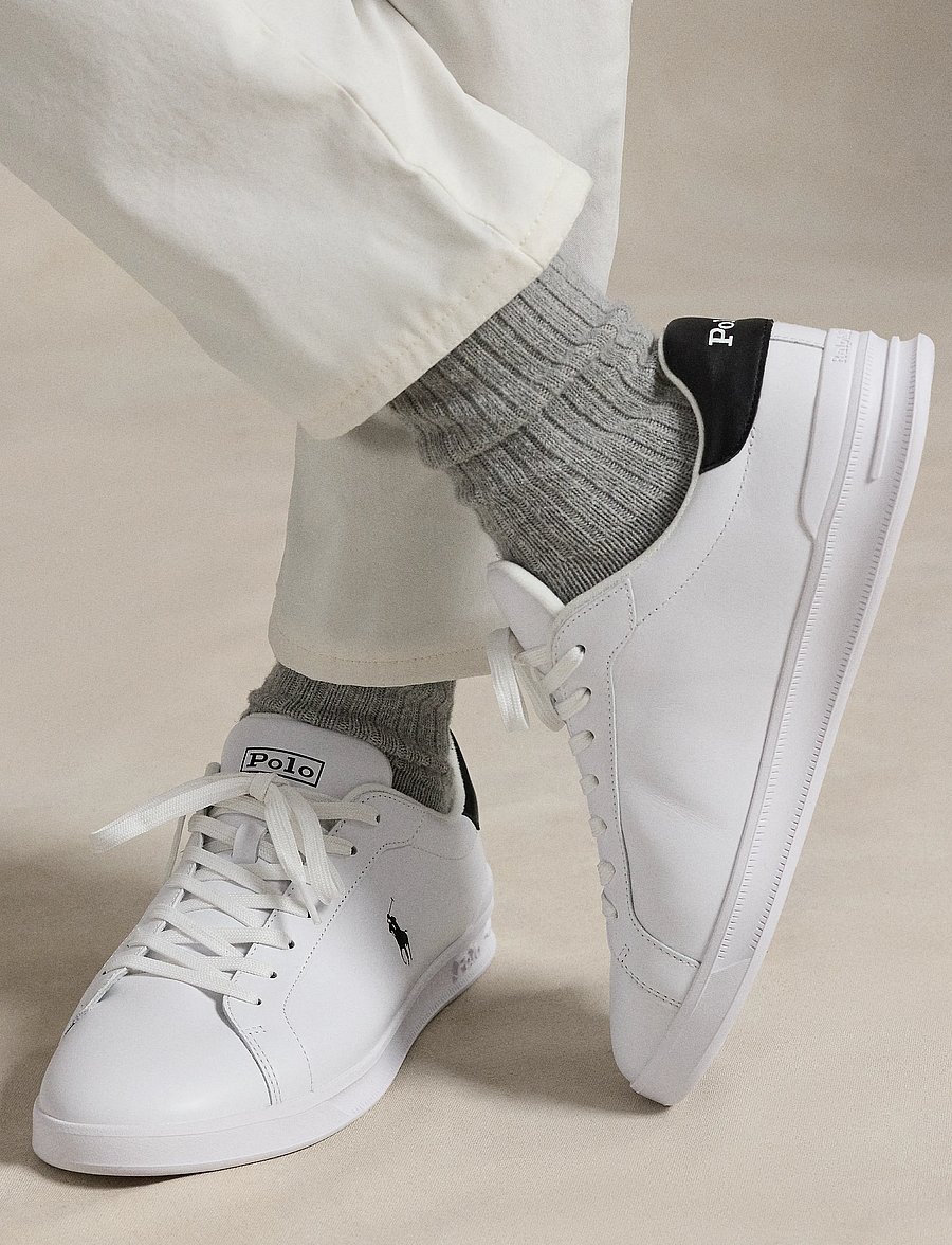 Polo Ralph Lauren - Heritage Court II Nappa Leather Sneaker - baskets basses - white/black pp - 0