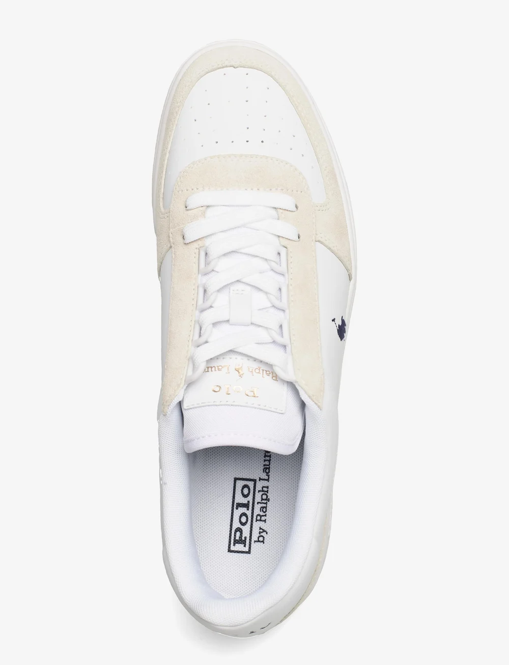 Polo Ralph Lauren - Court Leather-Suede Sneaker - konfirmation - white/newport nav - 3