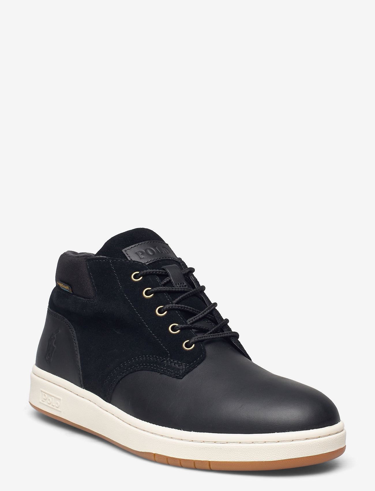 Polo Ralph Lauren - Waterproof Leather-Suede Sneaker Boot - ar paaugstinātu potītes daļu - black - 0