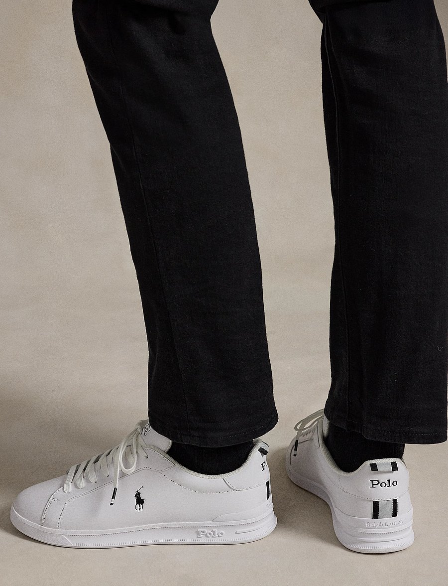 Polo Ralph Lauren - LEATHER/GROSGRAIN-HRT CT II-SK-LTL - madala säärega tossud - white/black pp - 5