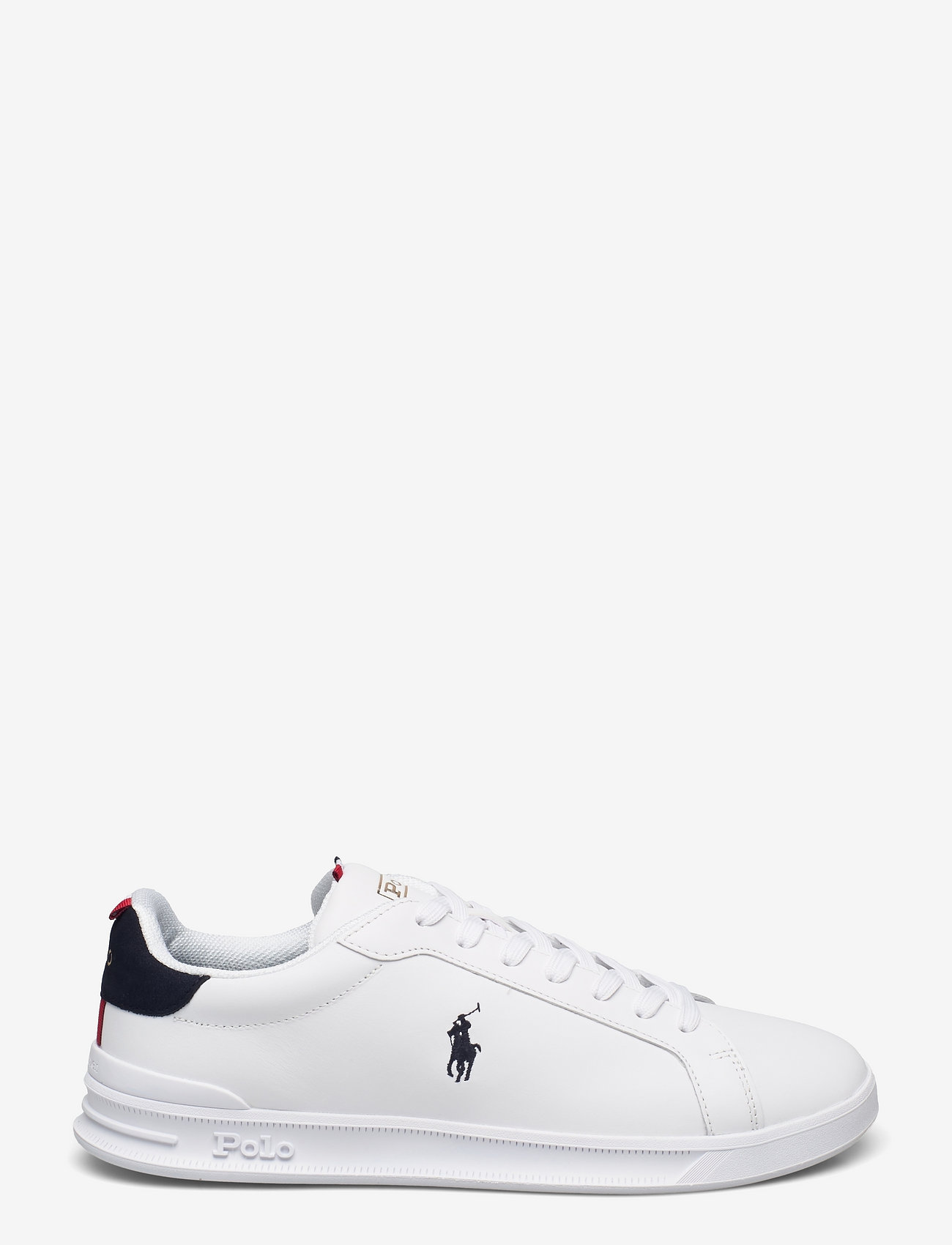 Polo Ralph Lauren - Heritage Court II Leather Sneaker - ar pazeminātu potītes daļu - white/navy/red - 1