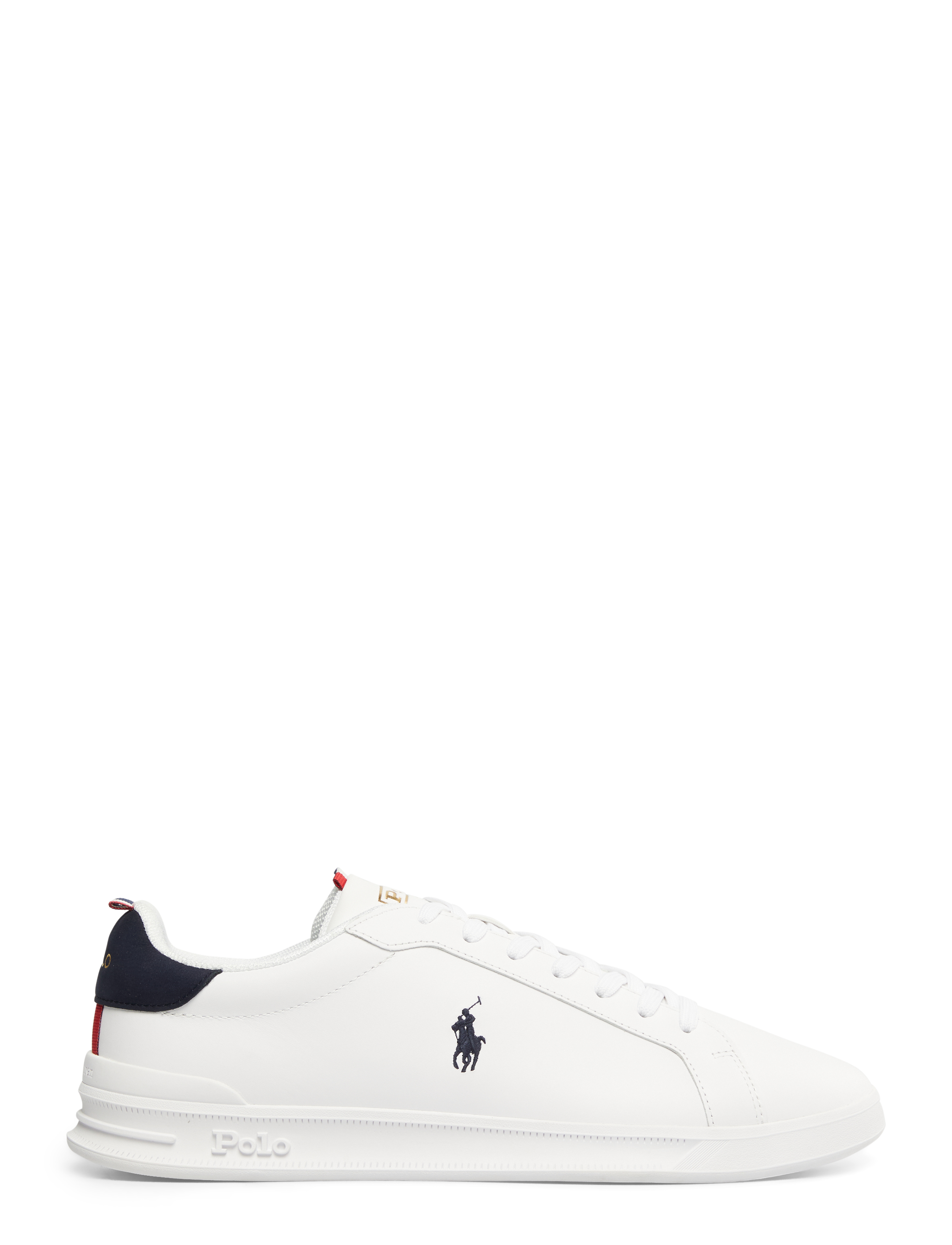 Polo Ralph Lauren Heritage Court II Leather Sneaker - Sneakers - WHITE/NAVY/RED / white