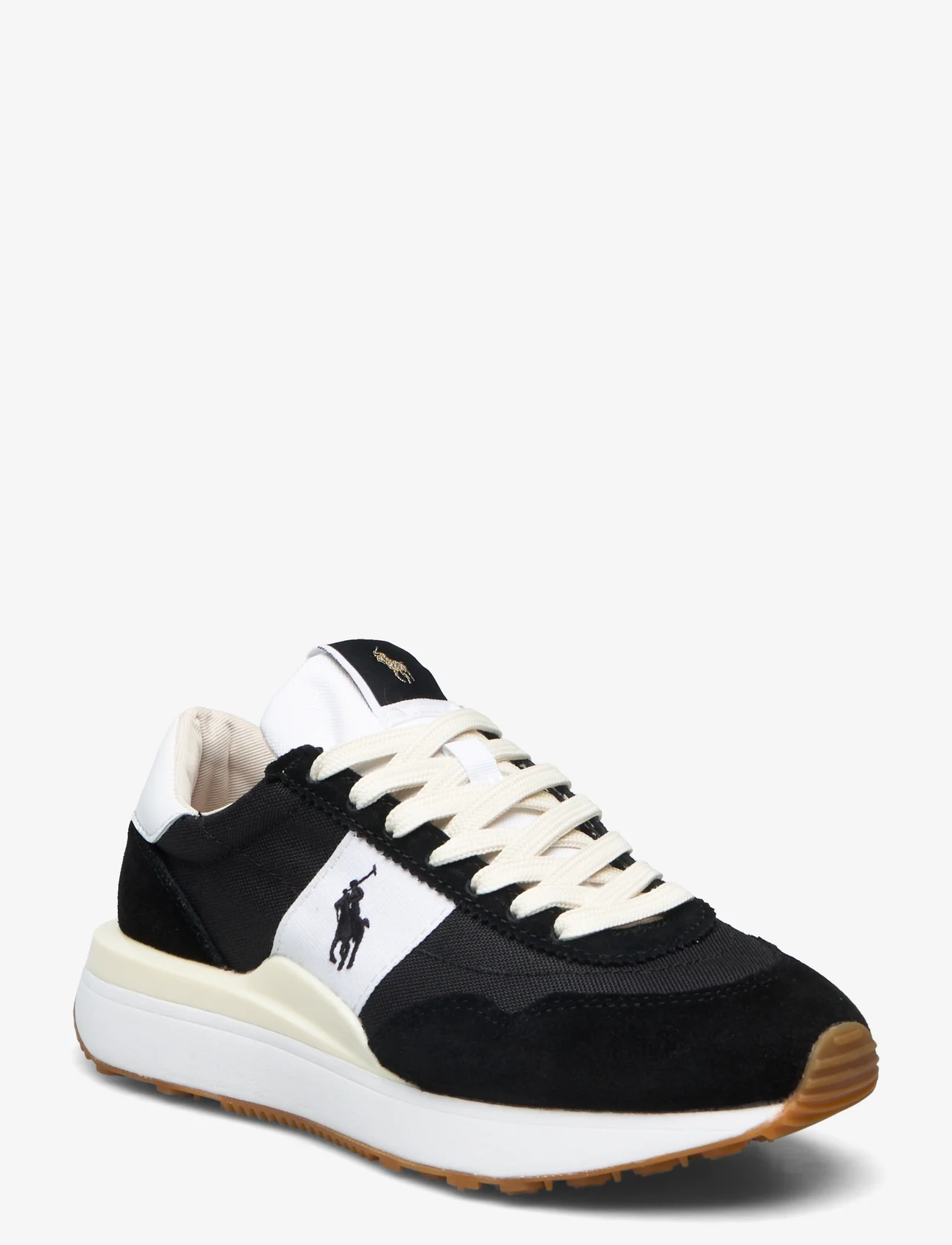 Polo Ralph Lauren - Train 89 Suede & Oxford Sneaker - ar pazeminātu potītes daļu - black/white - 0