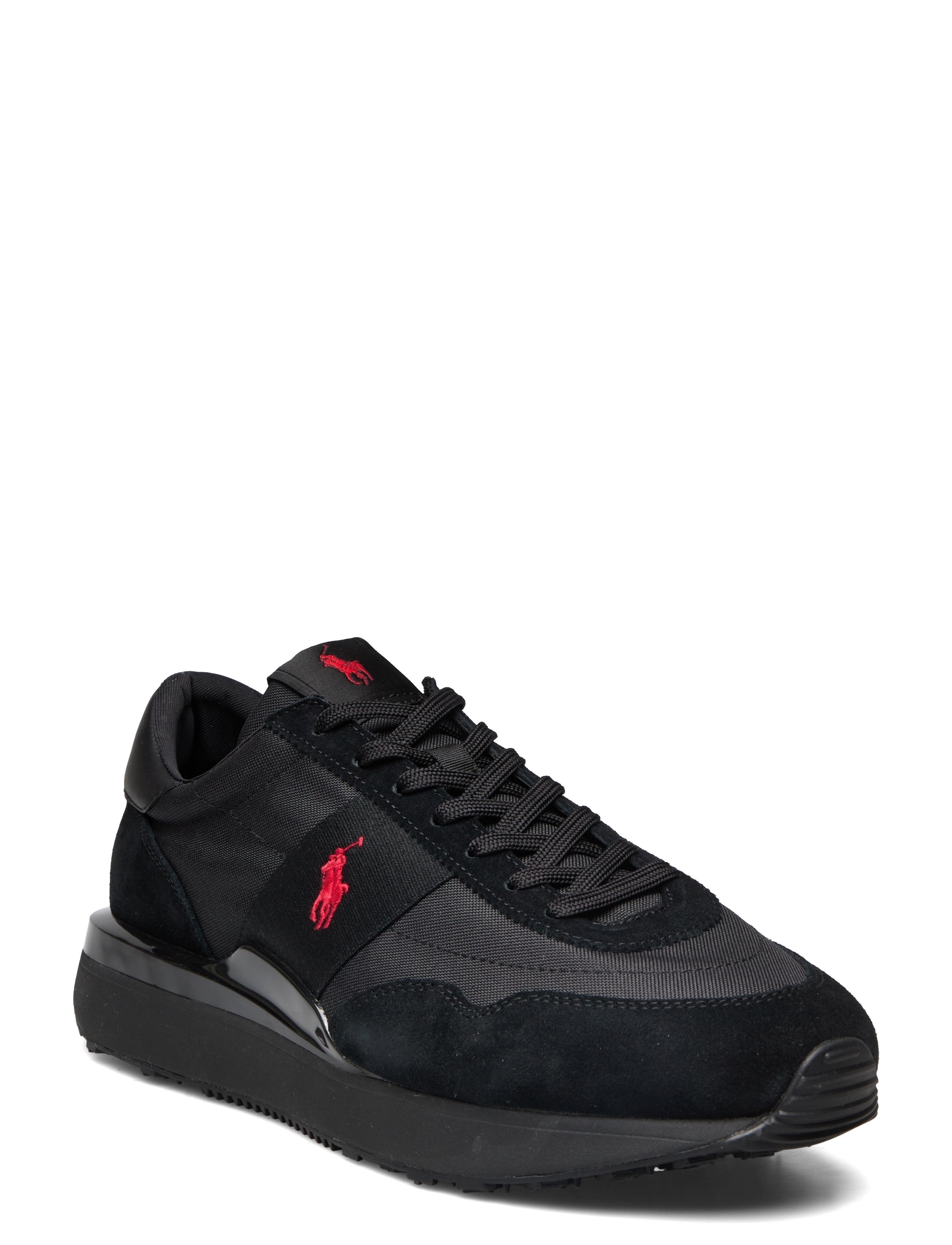 Polo Ralph Lauren - Train 89 Suede & Oxford Sneaker - niedriger schnitt - triple black/red - 1