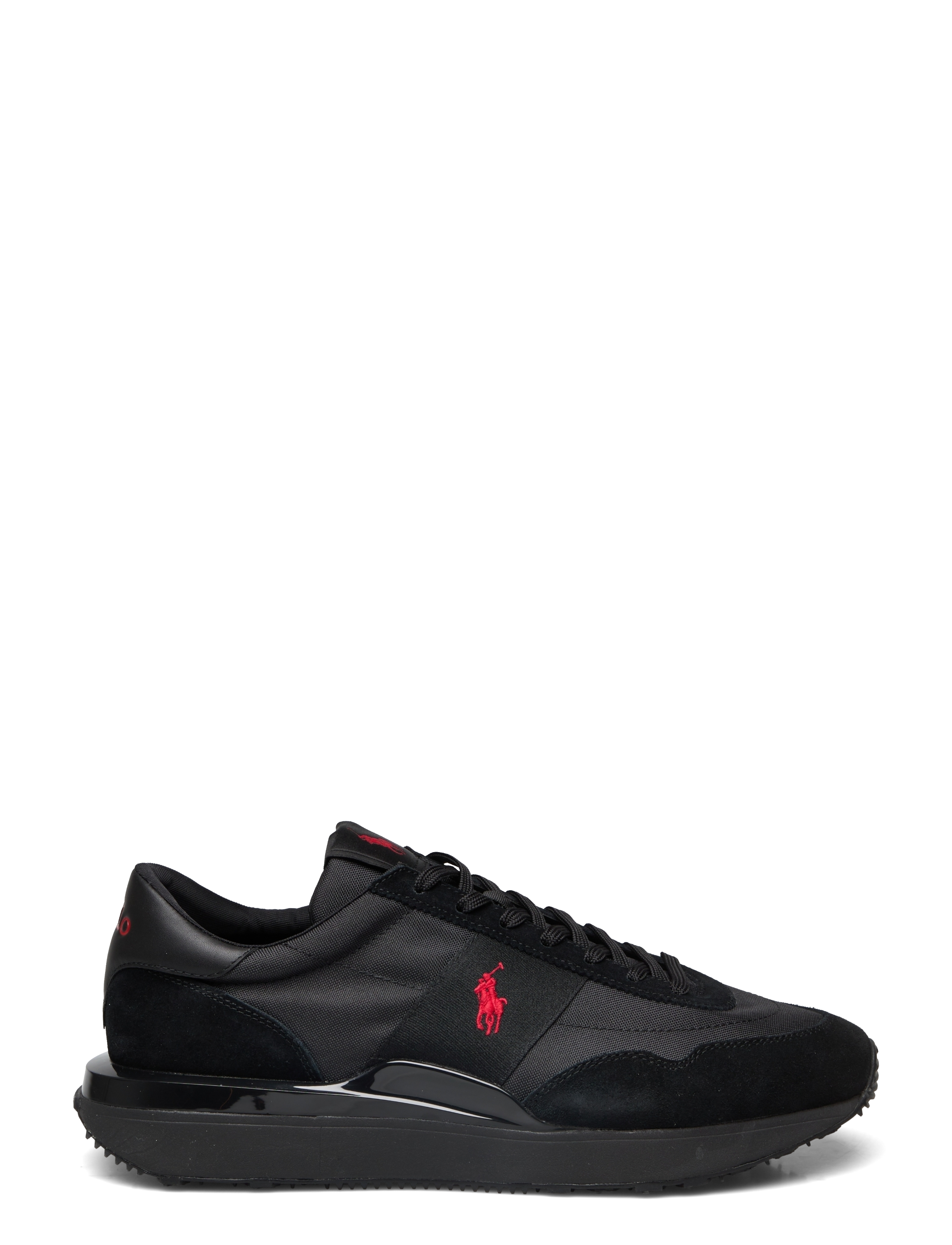 Polo Ralph Lauren - Train 89 Suede & Oxford Sneaker - niedriger schnitt - triple black/red - 2