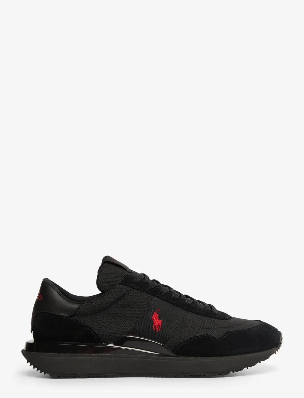 Polo Ralph Lauren - Train 89 Suede & Oxford Sneaker - låga sneakers - triple black/red - 1