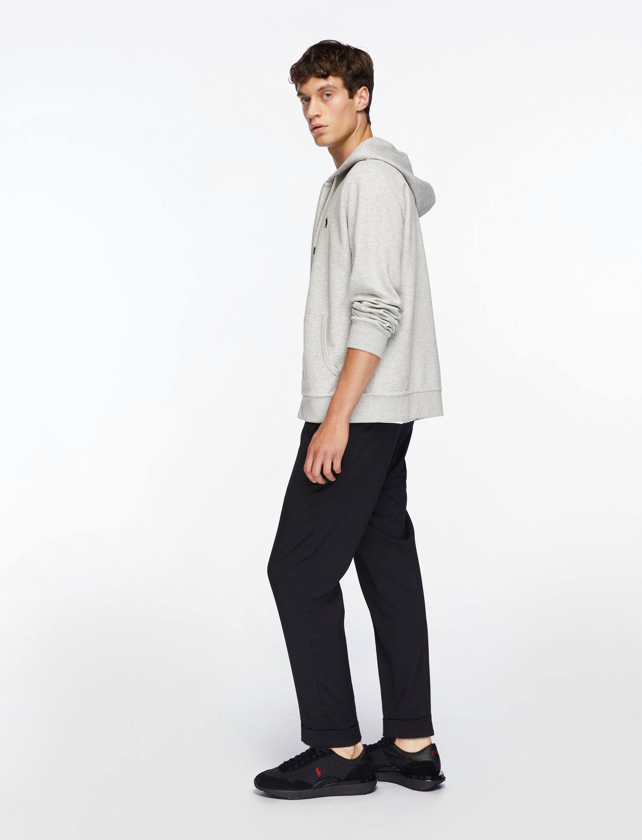 Polo Ralph Lauren - Train 89 Suede & Oxford Sneaker - tennised - triple black/red - 3