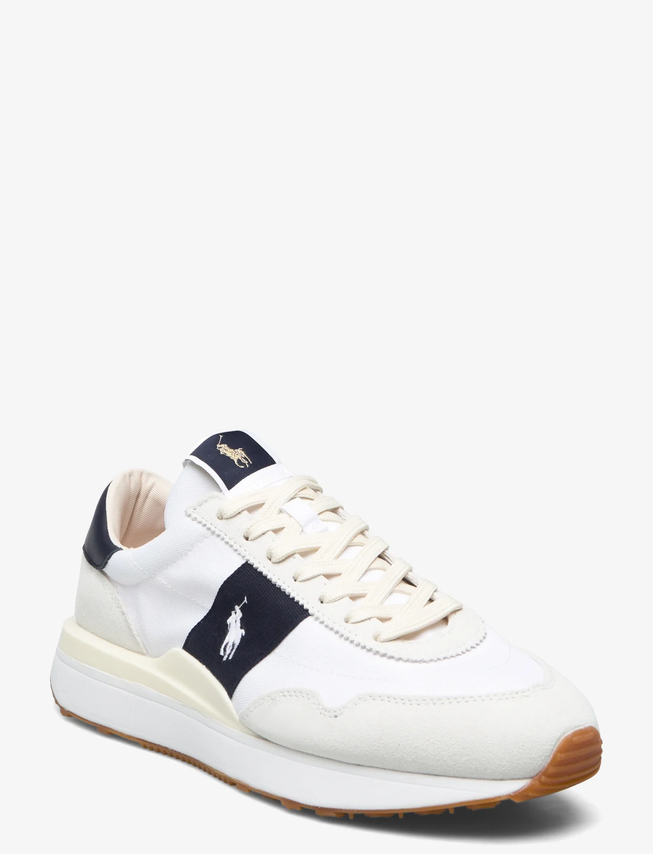 Polo Ralph Lauren - Train 89 Suede & Oxford Sneaker - ar pazeminātu potītes daļu - white/hunter navy - 0