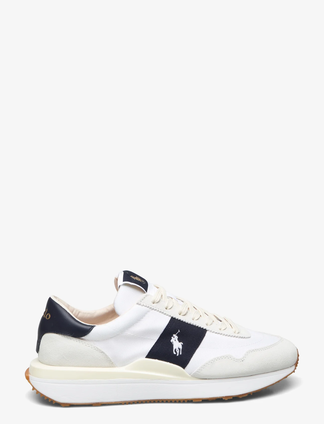 Polo Ralph Lauren - Train 89 Suede & Oxford Sneaker - ar pazeminātu potītes daļu - white/hunter navy - 1