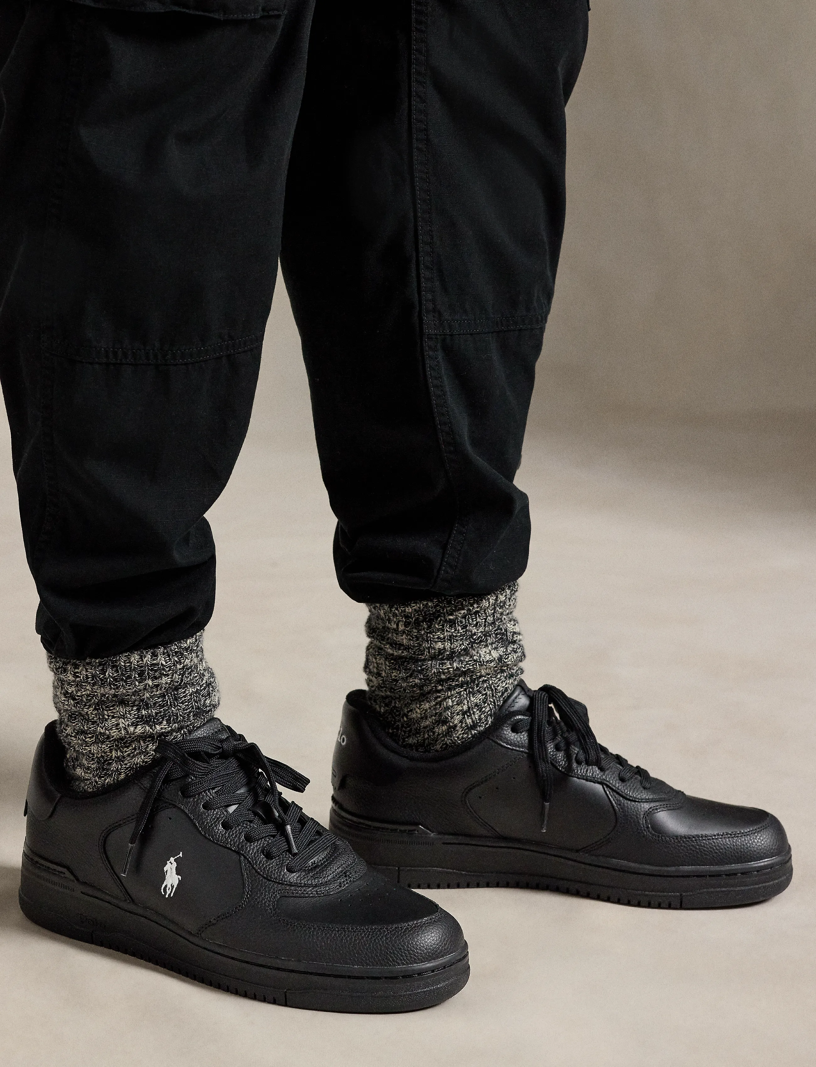 Polo Ralph Lauren - Masters Court Leather Sneaker - lave sneakers - black/black/white - 5