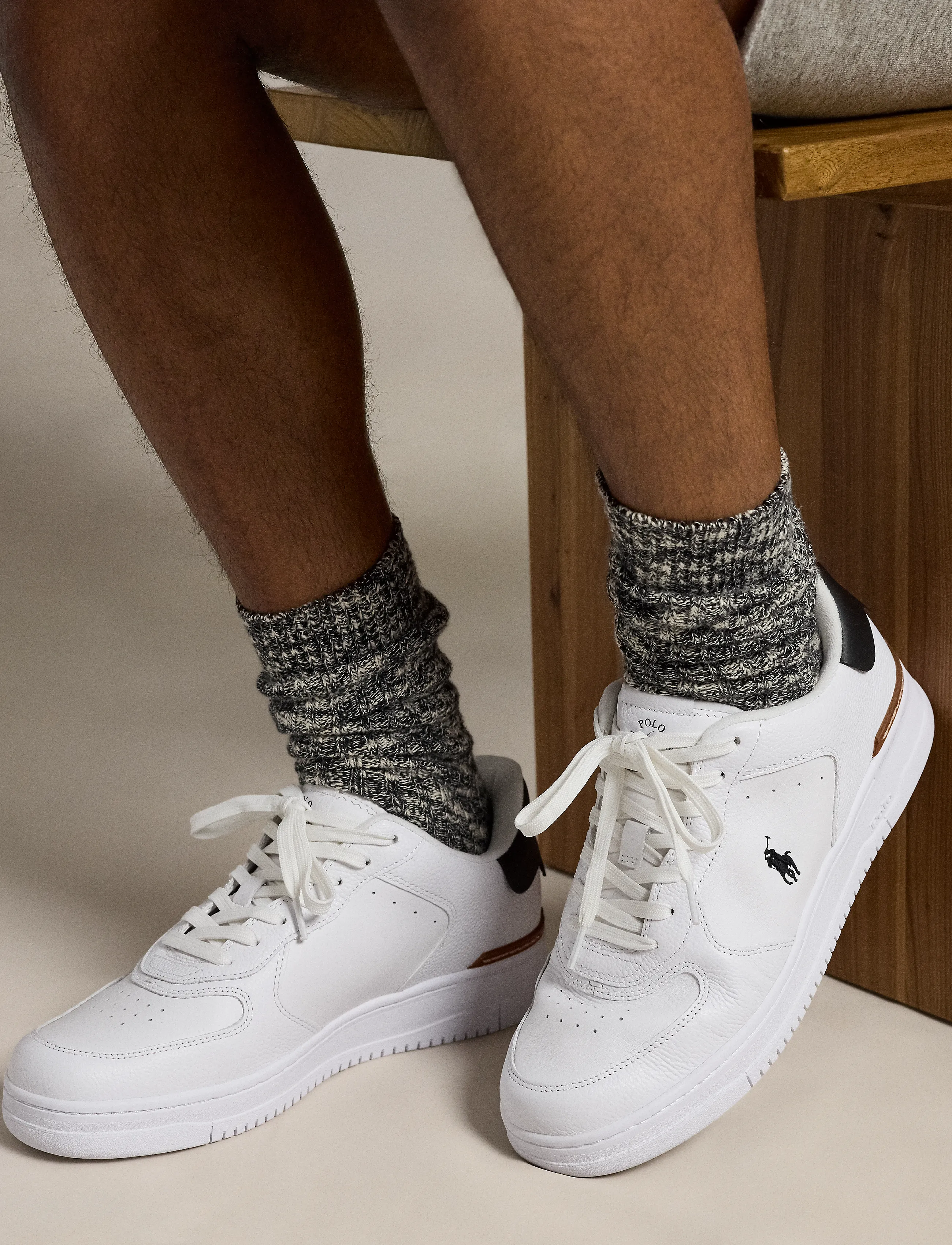 Polo Ralph Lauren - Masters Court Leather Sneaker - lave sneakers - white/black pp - 5