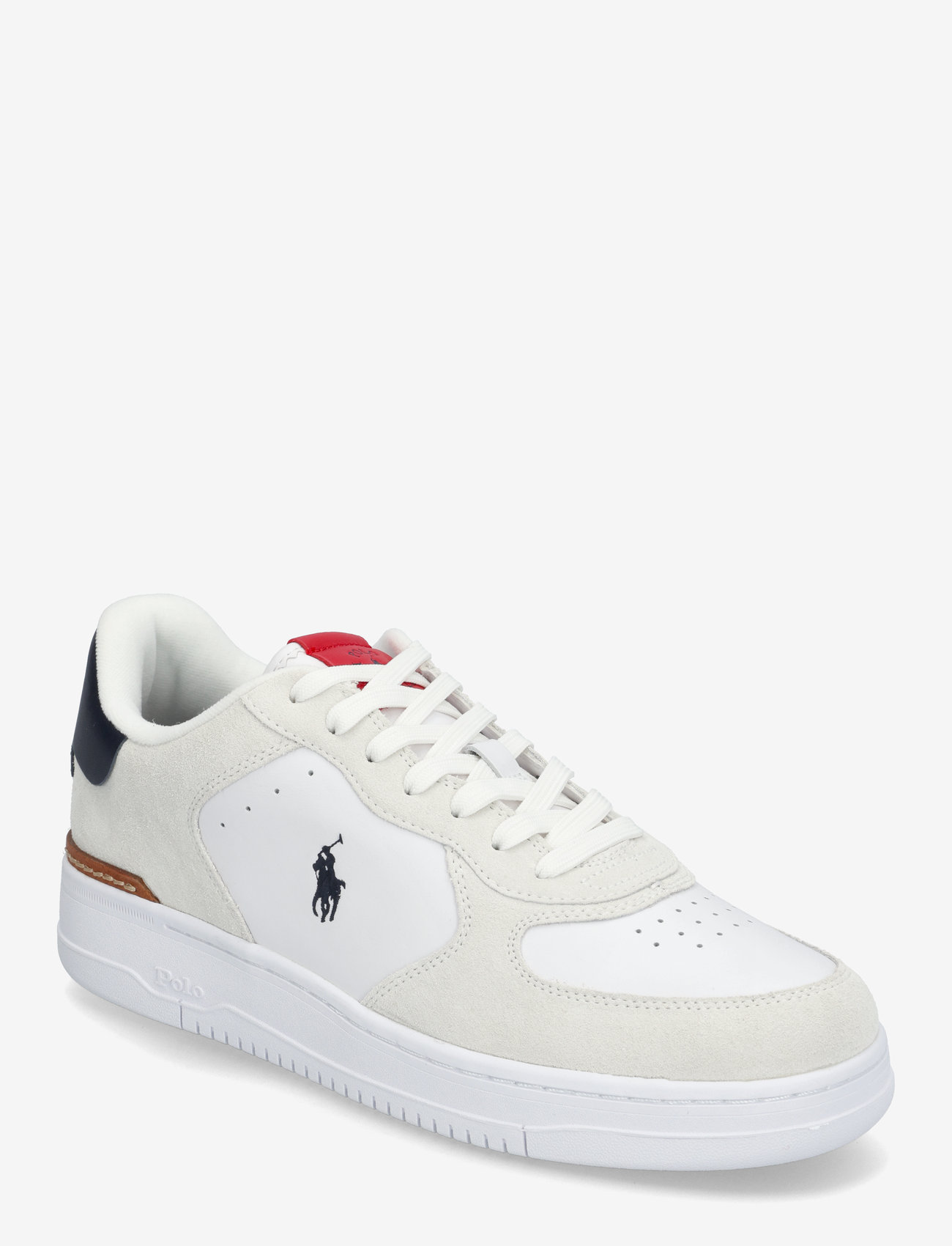 Polo Ralph Lauren - Masters Court Suede-Leather Sneaker - låga sneakers - white/navy/red - 0