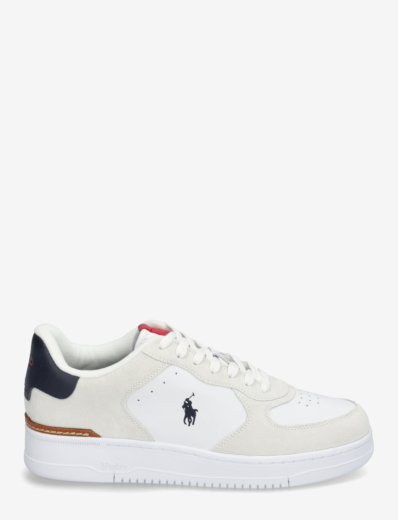 Polo Ralph Lauren - Masters Court Suede-Leather Sneaker - låga sneakers - white/navy/red - 1