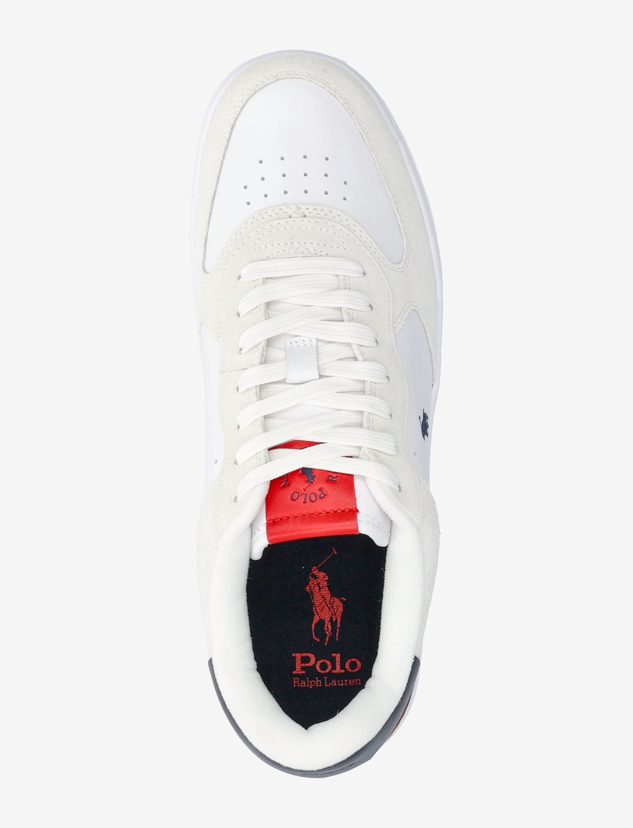 Polo Ralph Lauren - Masters Court Suede-Leather Sneaker - låga sneakers - white/navy/red - 3