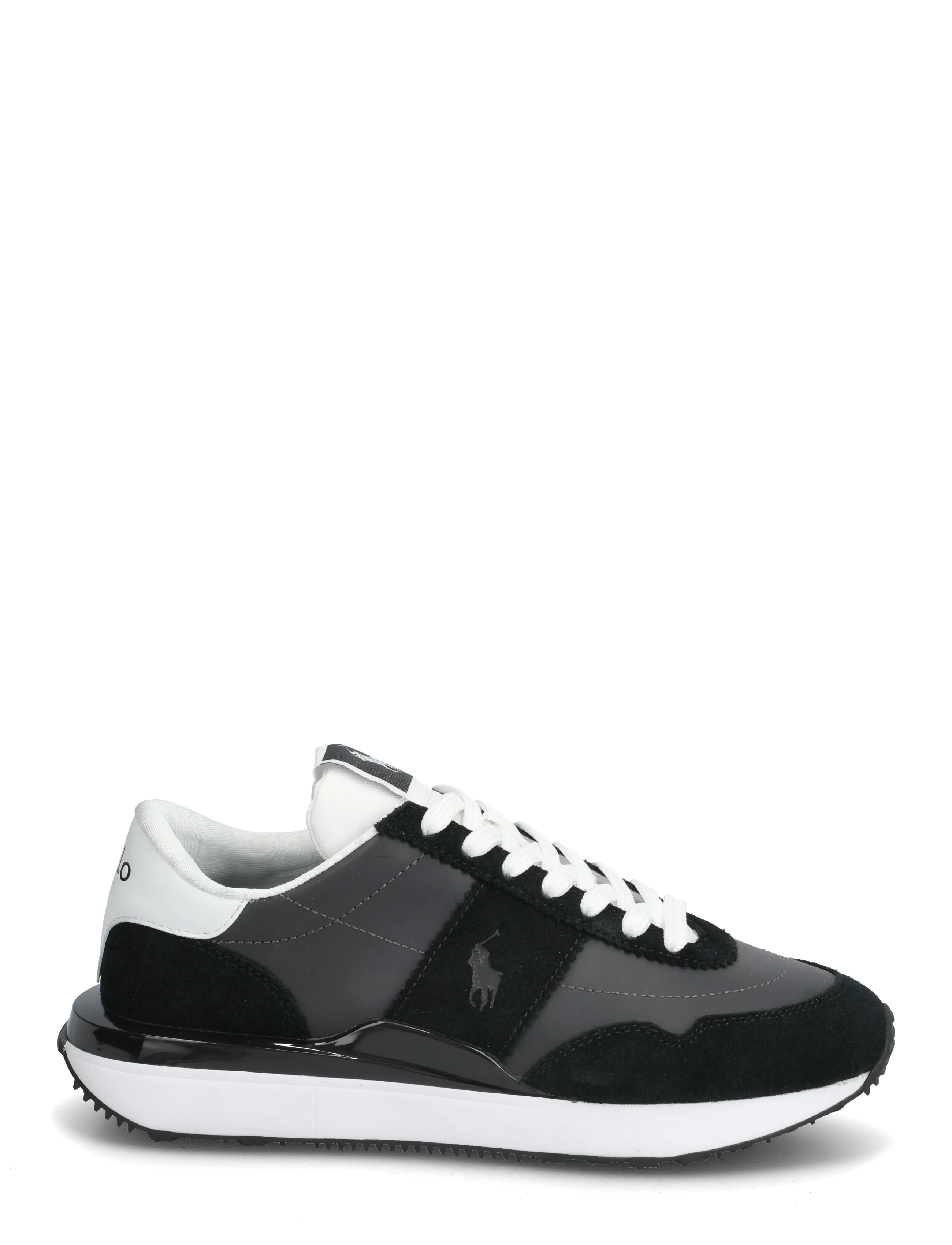 Polo Ralph Lauren - Train 89 Suede-Paneled Sneaker - lave sneakers - reflective - blac - 1