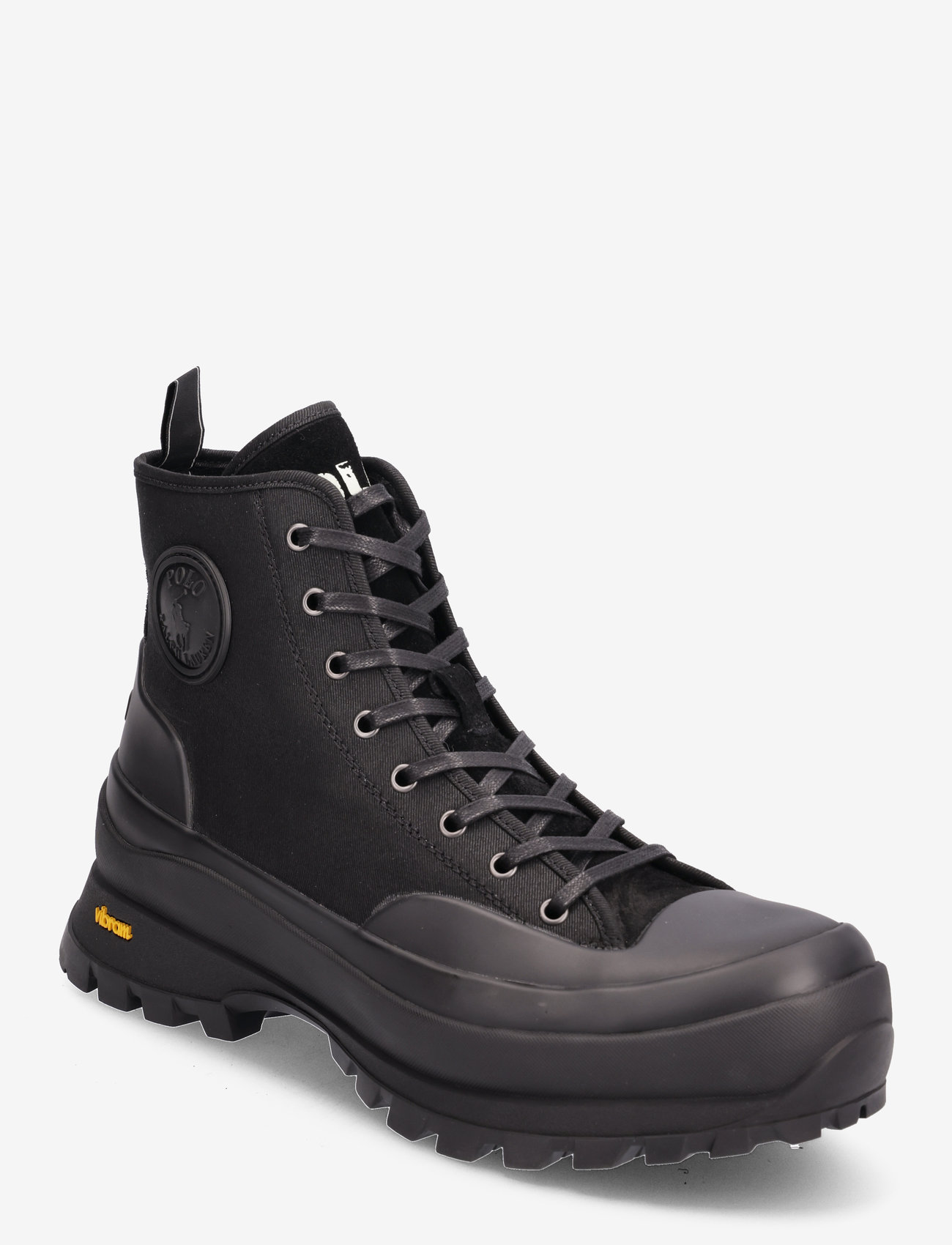 Polo Ralph Lauren - Armin Waxed Twill Sneaker Boot - laisvalaikio batai aukštu aulu - black - 0