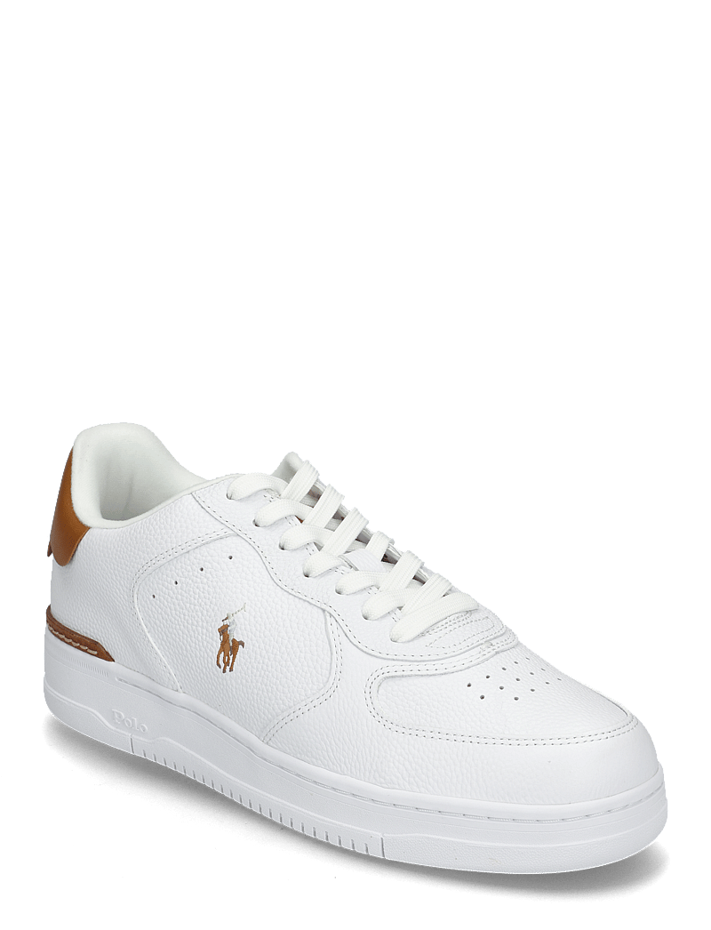Polo Ralph Lauren - TUMBLED LEATHER-MASTERS CRT-SK-LTL - laisvalaikio batai žemu aulu - white/tan multi p - 0