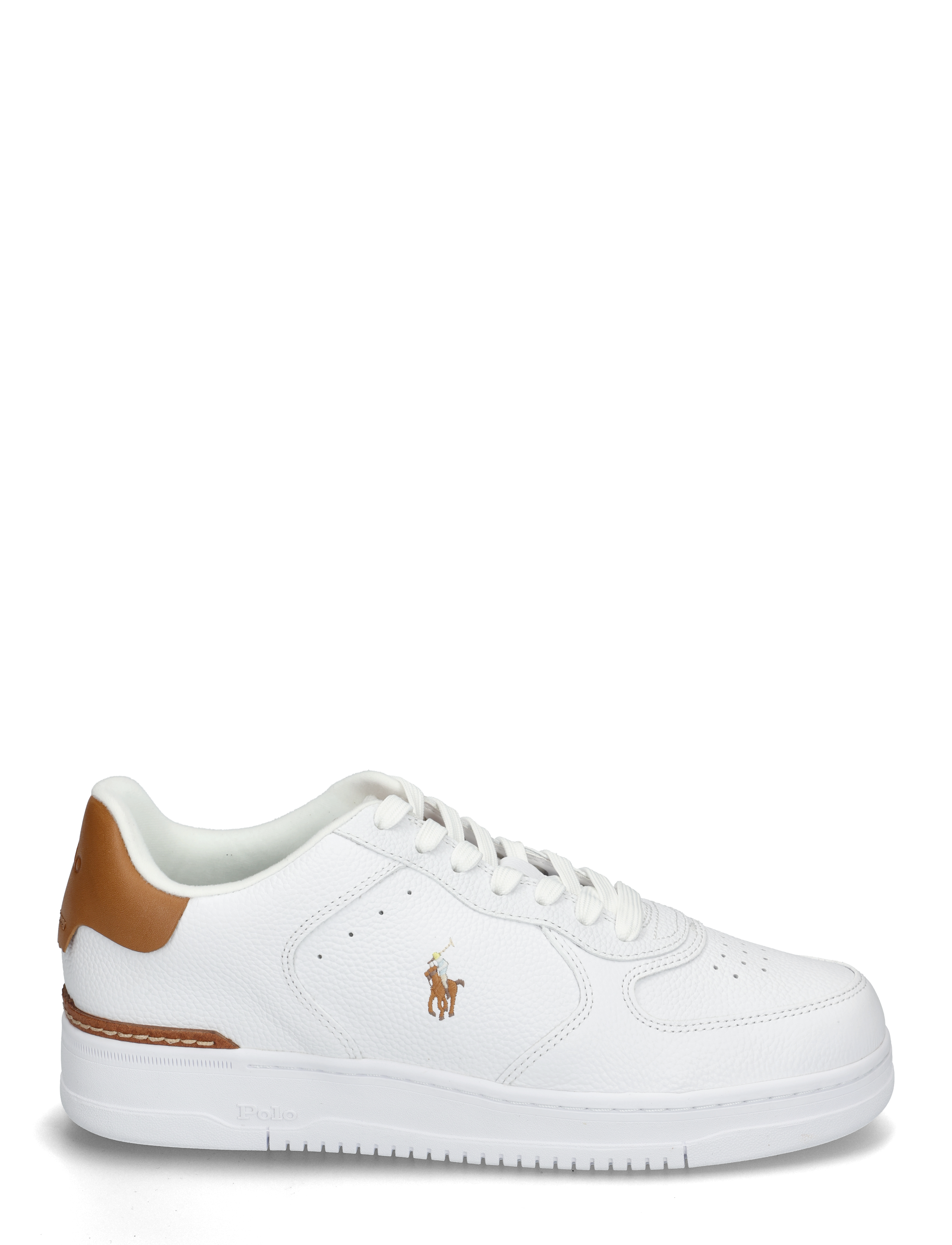 Polo Ralph Lauren - TUMBLED LEATHER-MASTERS CRT-SK-LTL - niedriger schnitt - white/tan multi p - 1