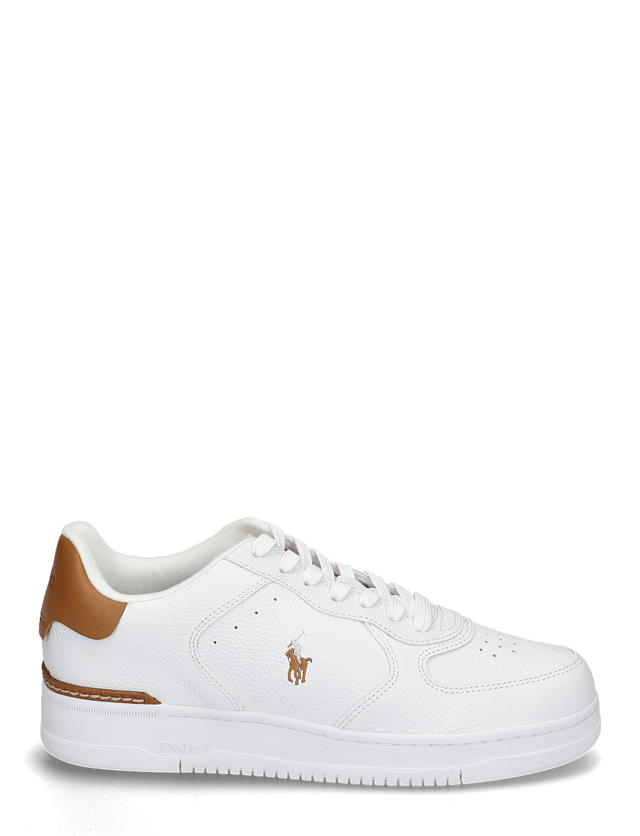 Polo Ralph Lauren - TUMBLED LEATHER-MASTERS CRT-SK-LTL - niedriger schnitt - white/tan multi p - 1
