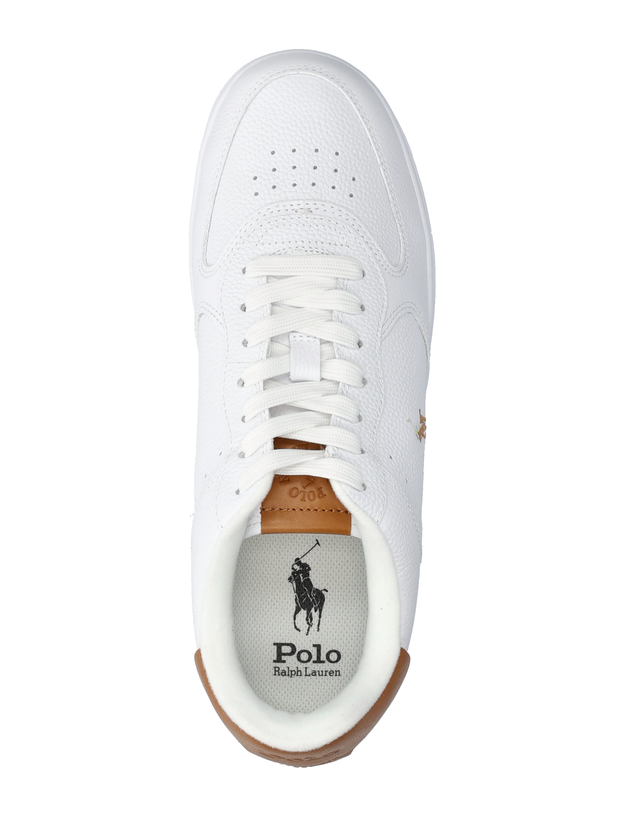 Polo Ralph Lauren - TUMBLED LEATHER-MASTERS CRT-SK-LTL - niedriger schnitt - white/tan multi p - 3
