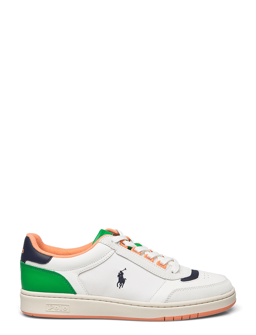 Polo Ralph Lauren - Court Sport Leather-Suede Sneaker - white/navy/orange - 1