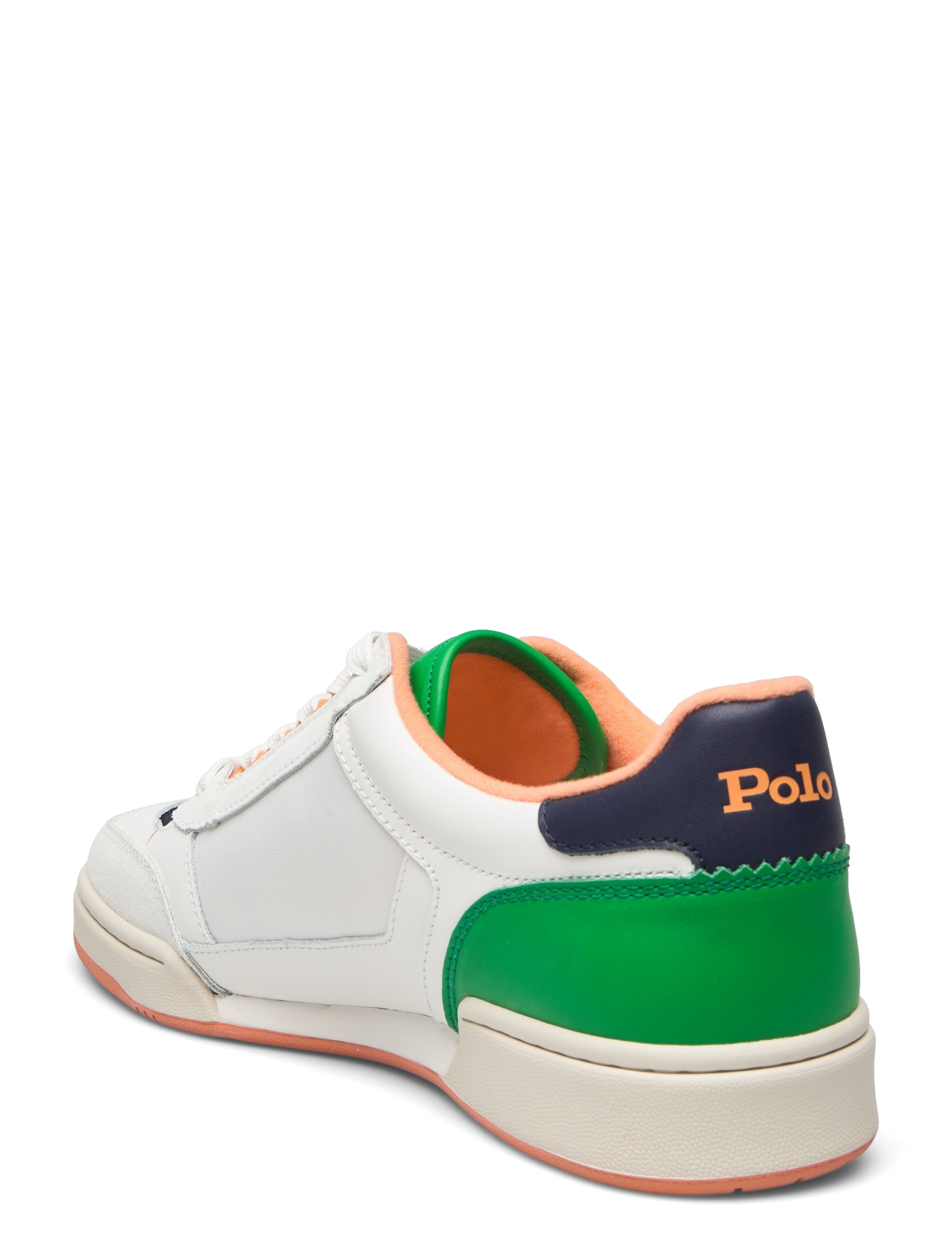 Polo Ralph Lauren - Court Sport Leather-Suede Sneaker - white/navy/orange - 2