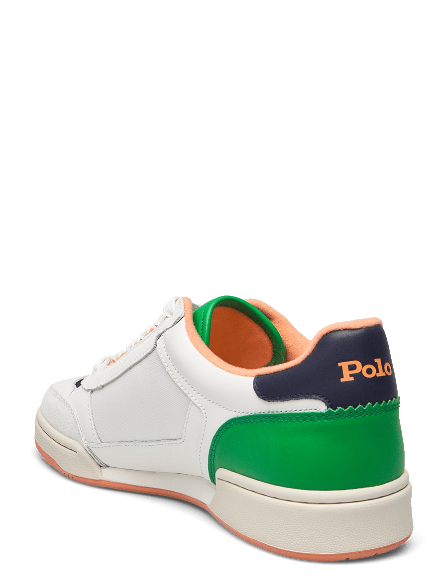 Polo Ralph Lauren - Court Sport Leather-Suede Sneaker - white/navy/orange - 2