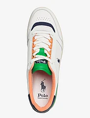 Polo Ralph Lauren - Court Sport Leather-Suede Sneaker - niedriger schnitt - white/navy/orange - 3