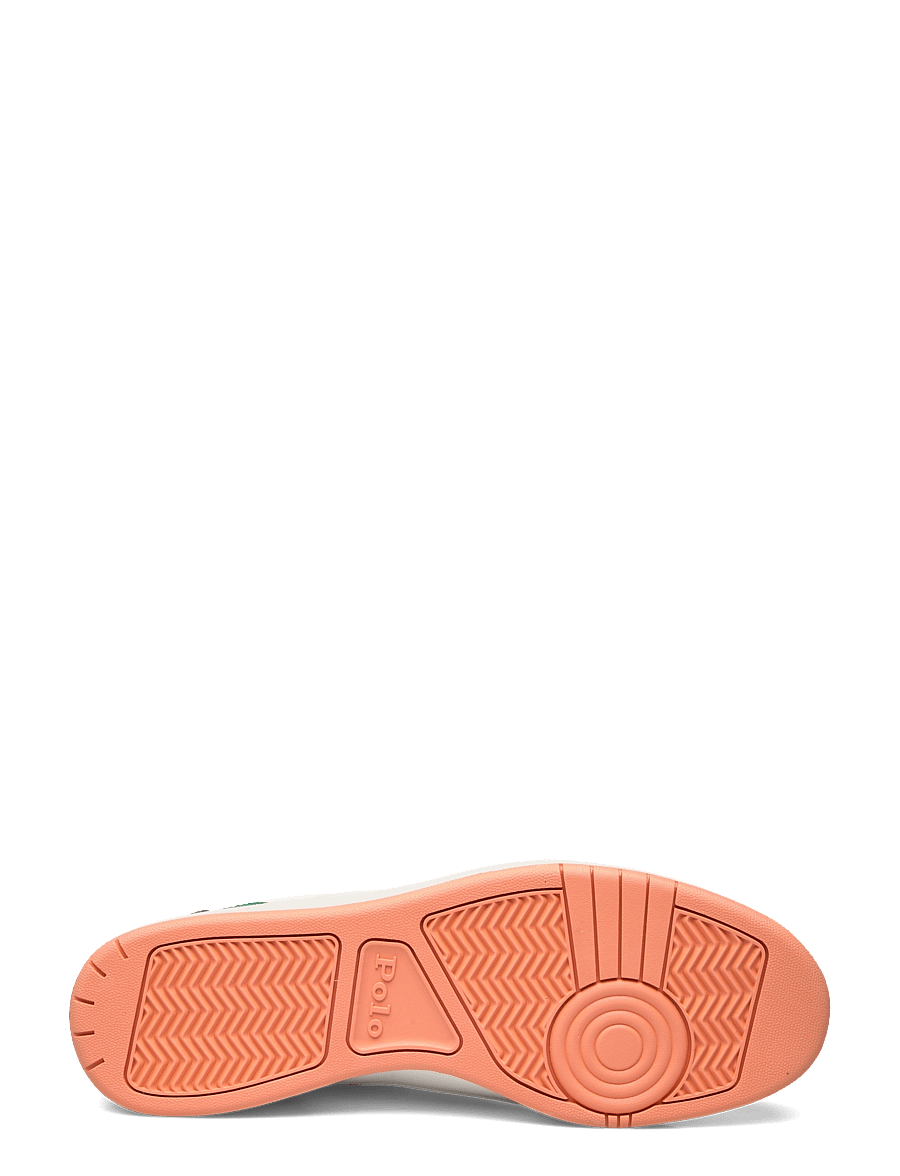 Polo Ralph Lauren - Court Sport Leather-Suede Sneaker - white/navy/orange - 4